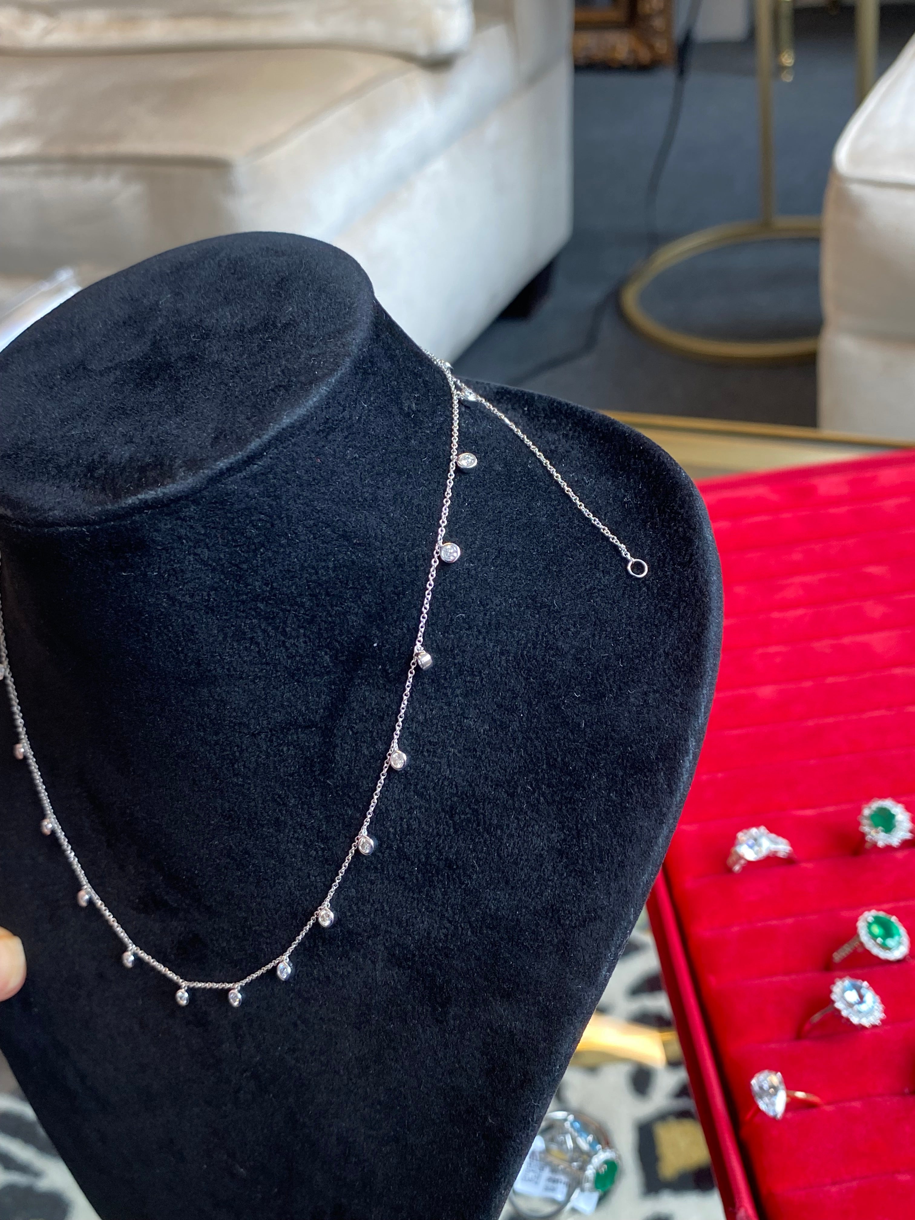 Beautiful 0.90 CTW Natural Diamond Necklace in 18ct White Gold