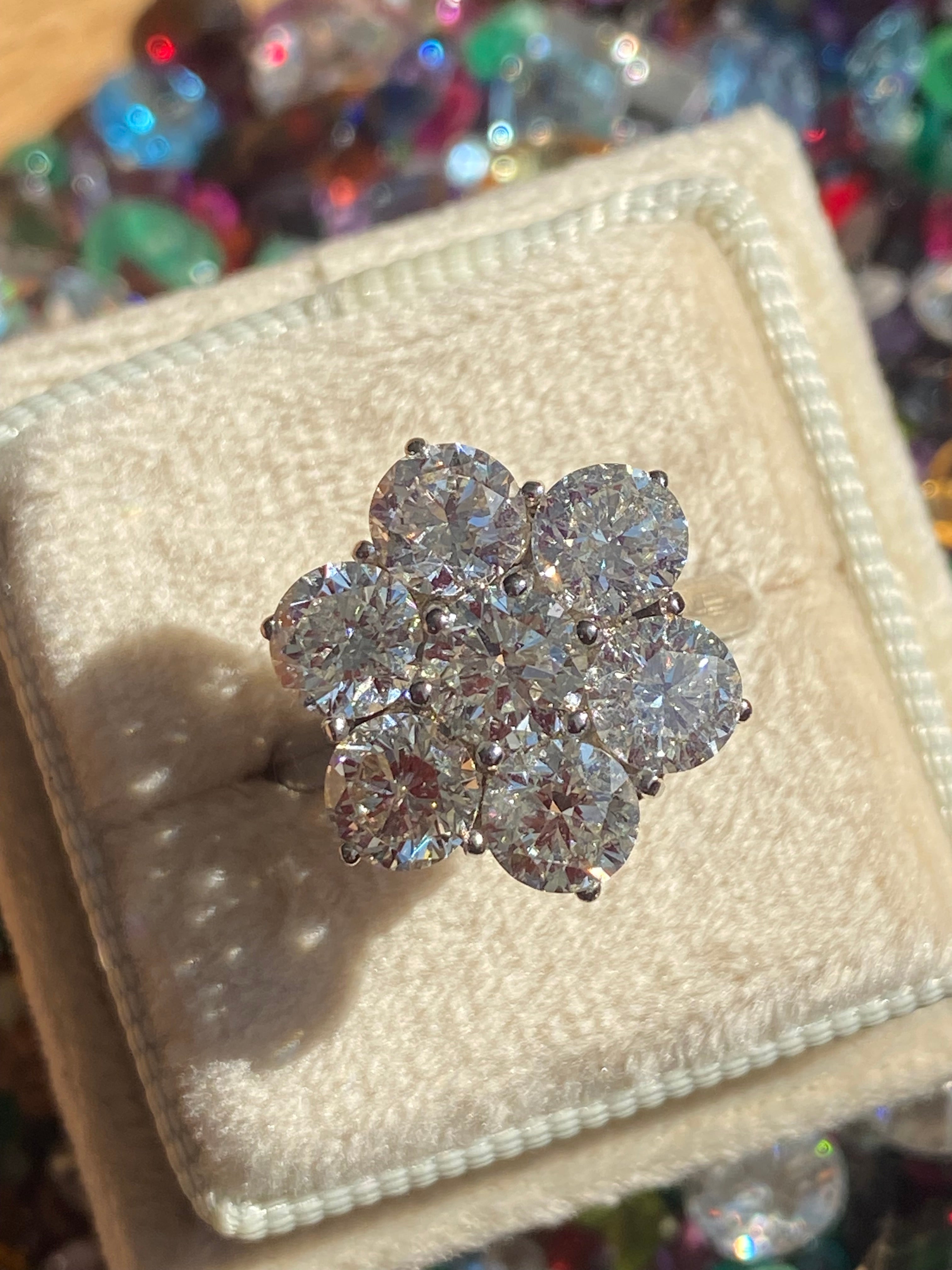 4.25 CTW Lab Diamond Daisy Cluster Ring in Platinum