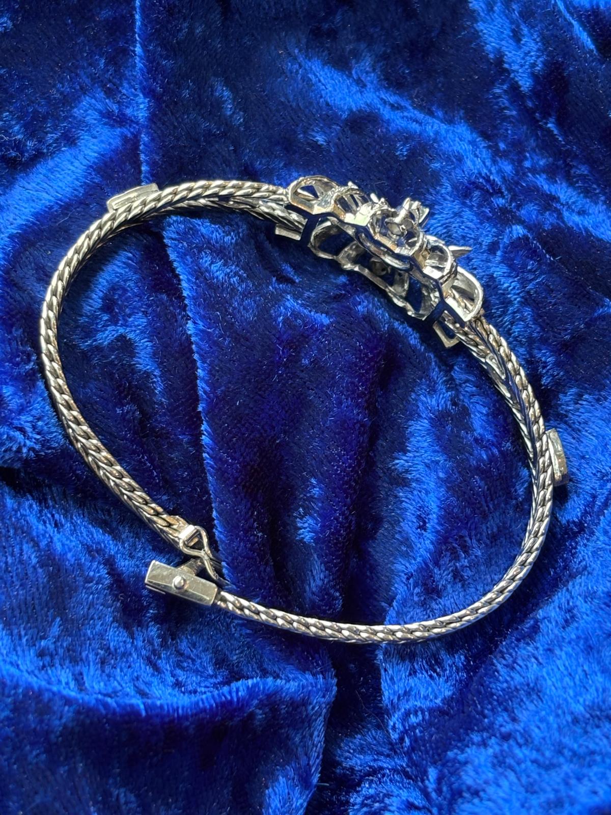 Vintage Diamond Snowflake Bracelet in 18ct White Gold