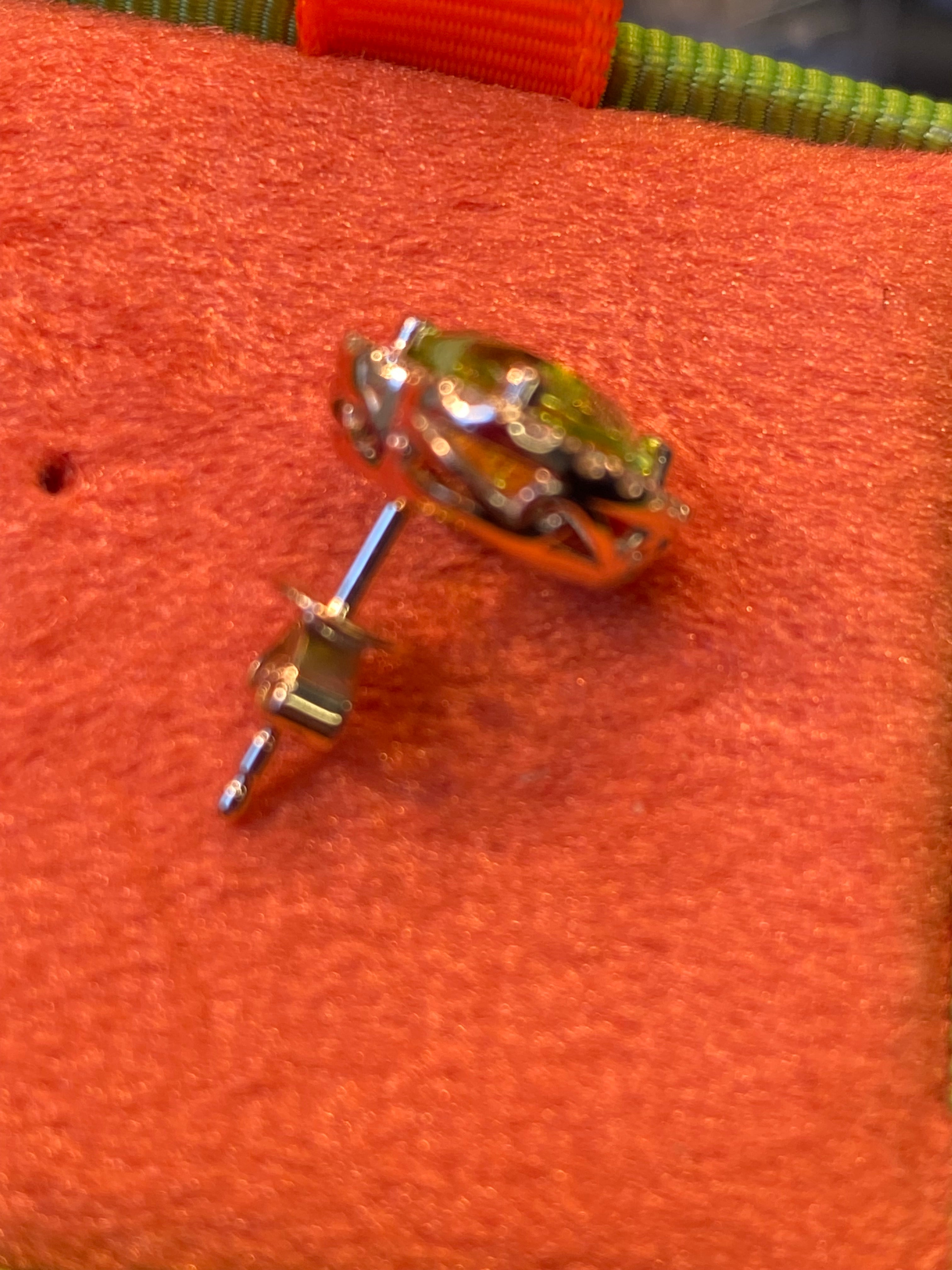 Beautiful Heart Shaped Peridot and Natural Diamond Stud Earrings in 9ct Yellow Gold