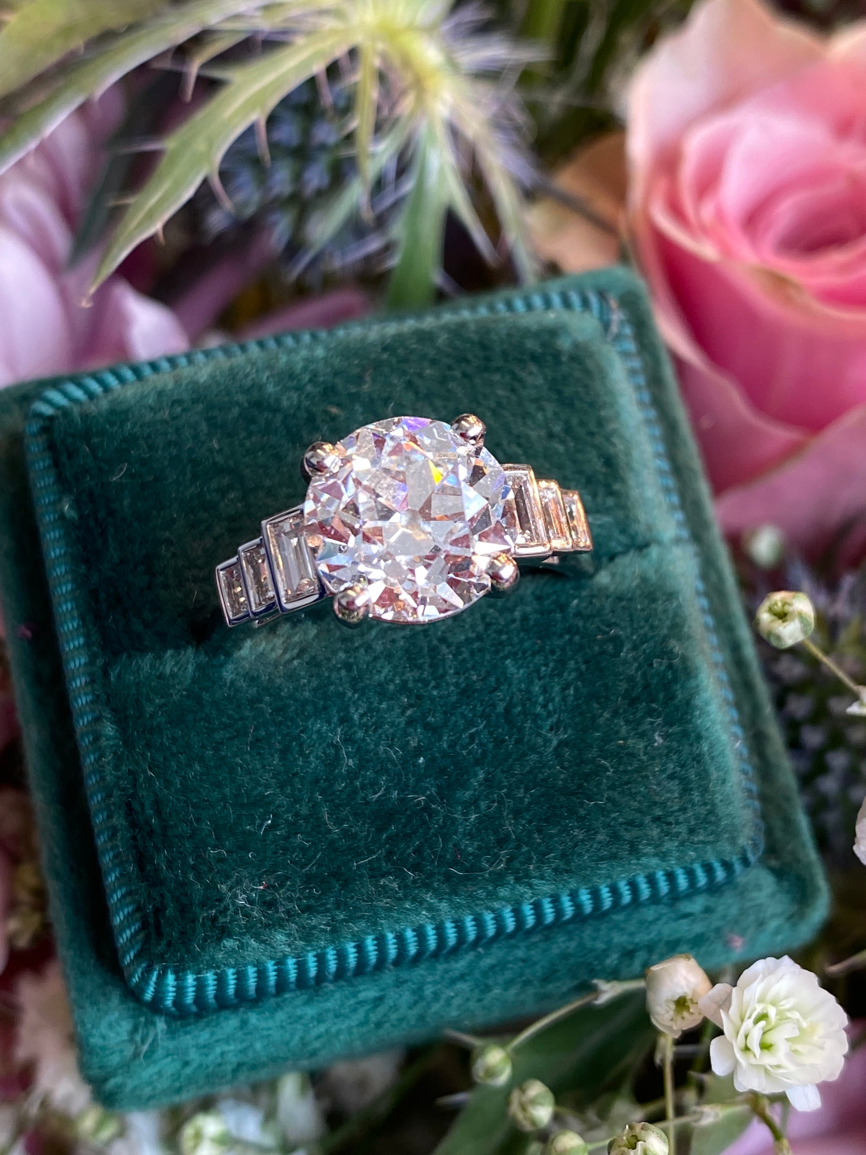 Heritage 3.00CT + Old Mine Cut Lab Grown Diamond Engagement Ring, at Least F Colour / VS Clarity