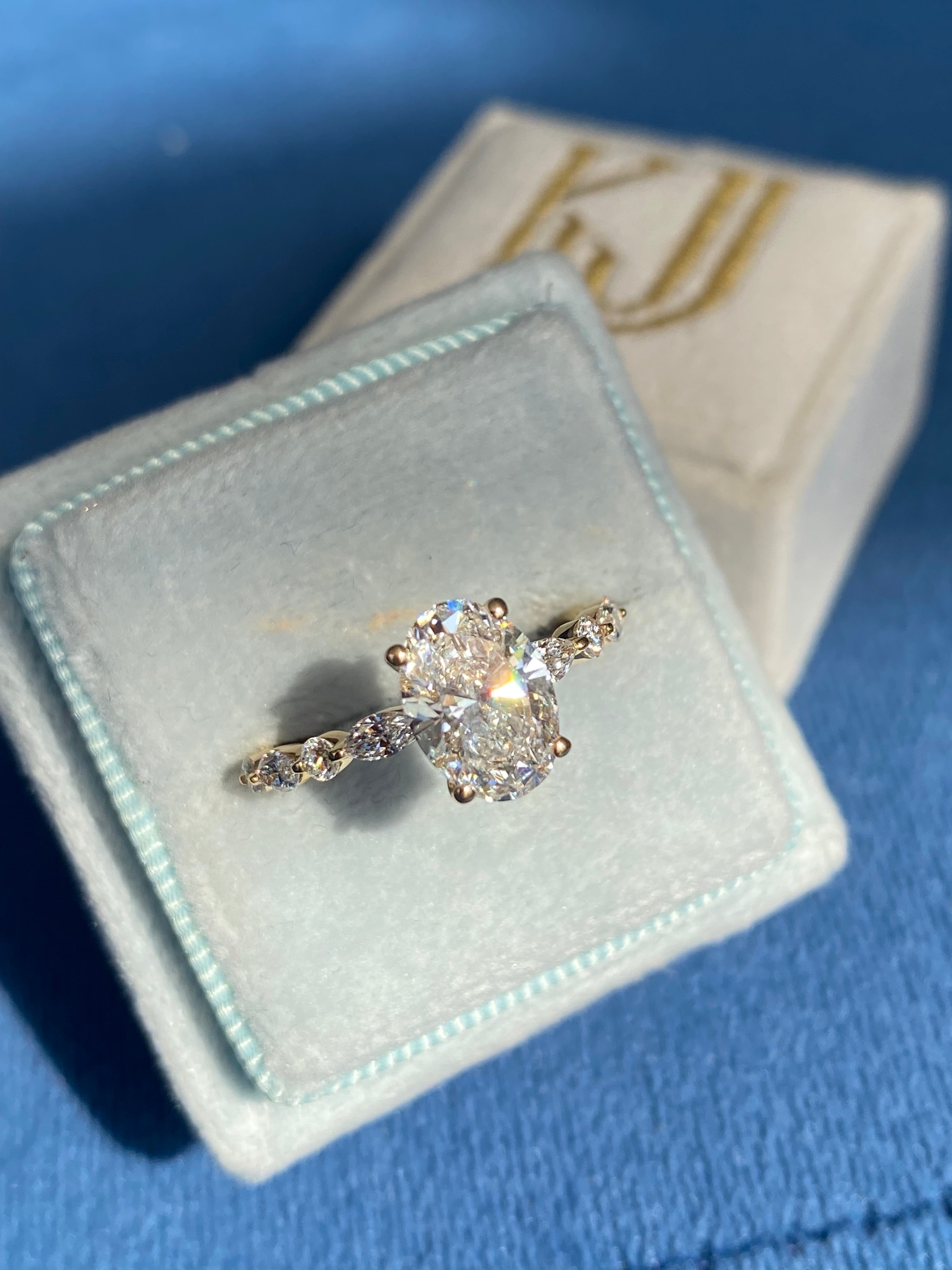 1.95 CTW Oval Cut Lab Diamond Solitaire Engagement Ring in 18ct Yellow Gold