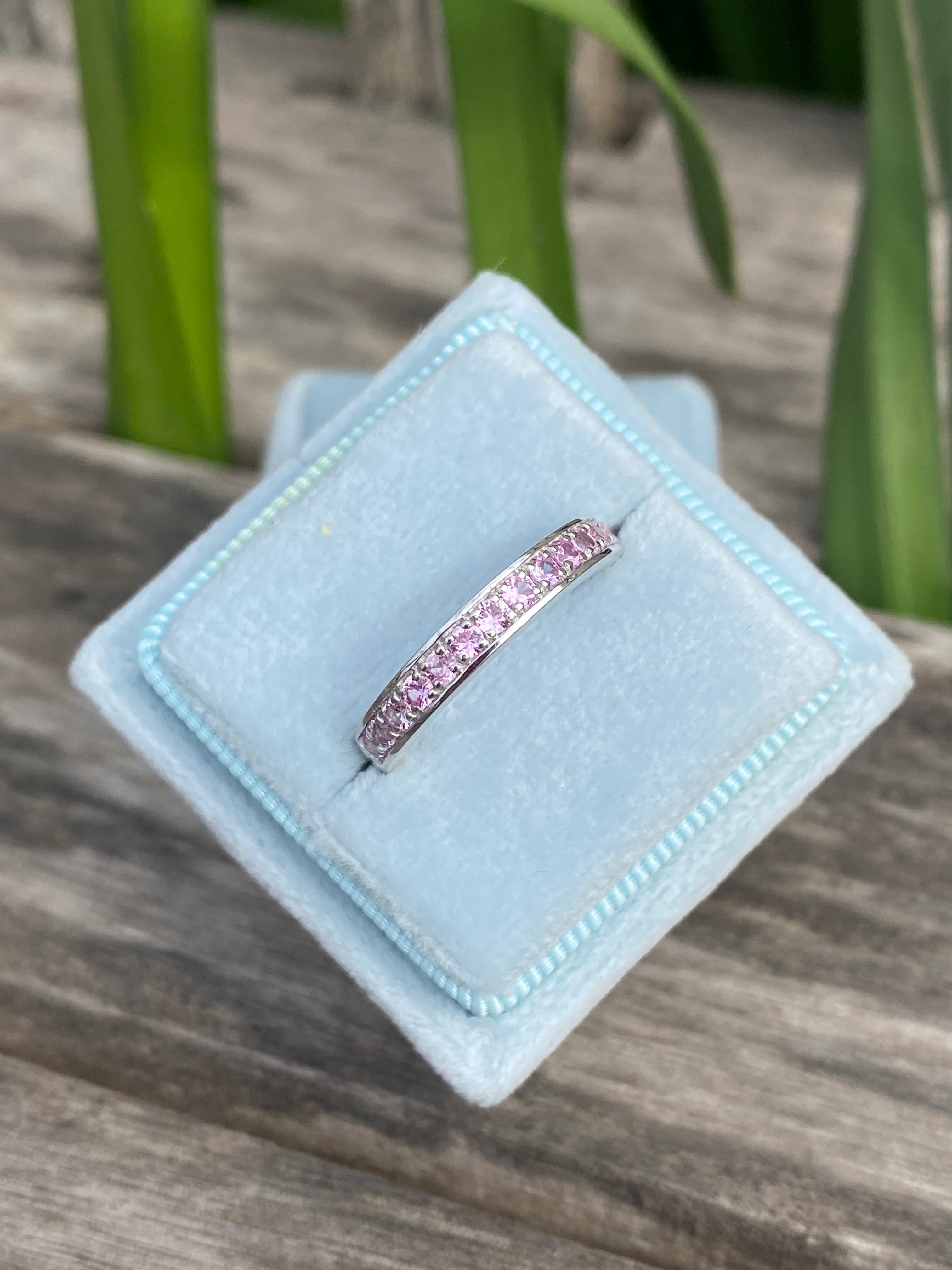 0.50ctw Baby Pink Sapphire Eternity Stacking Ring