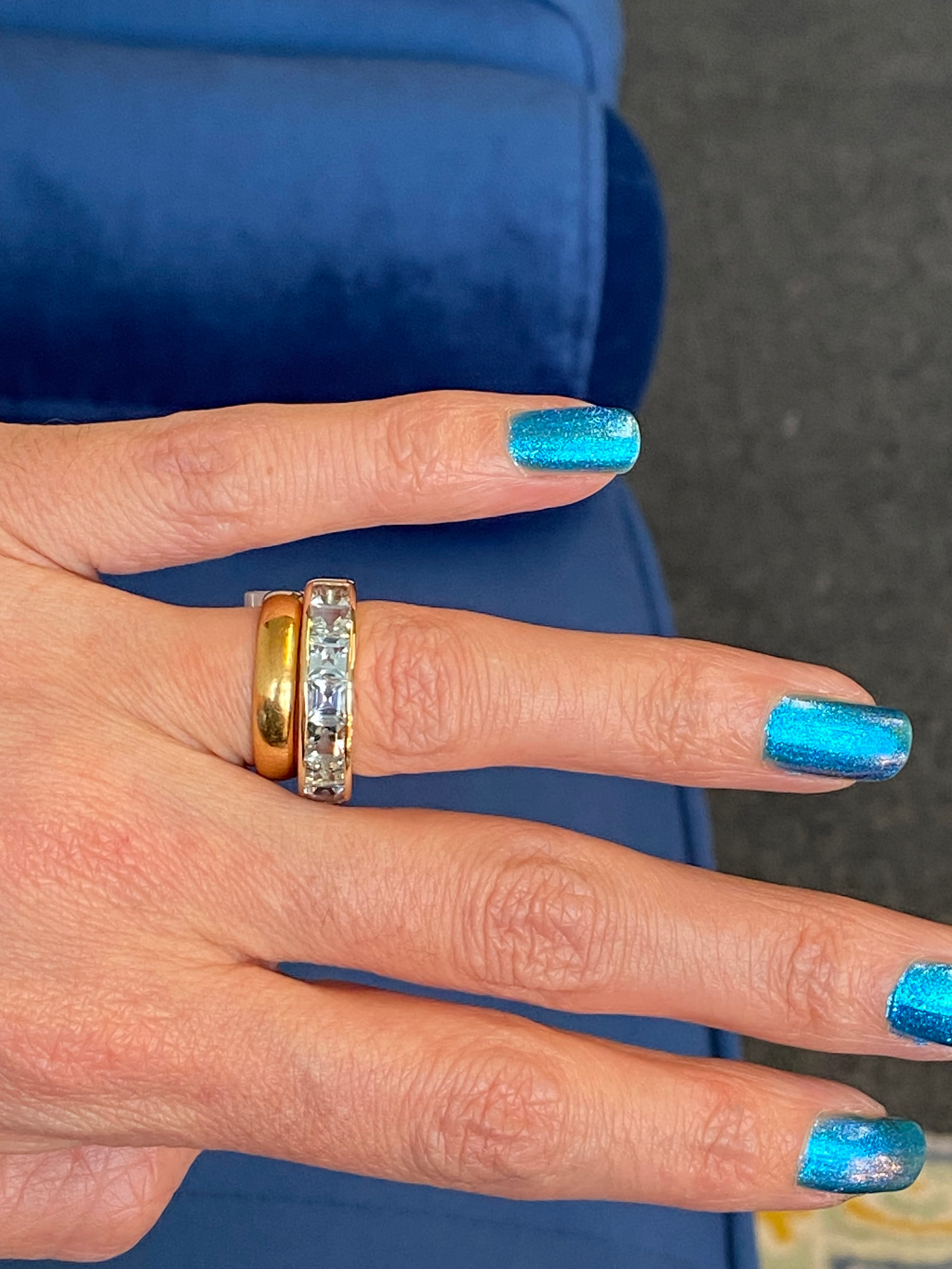 Stunning 2.33 CTW Aquamarine Eternity Ring in 9ct White Gold