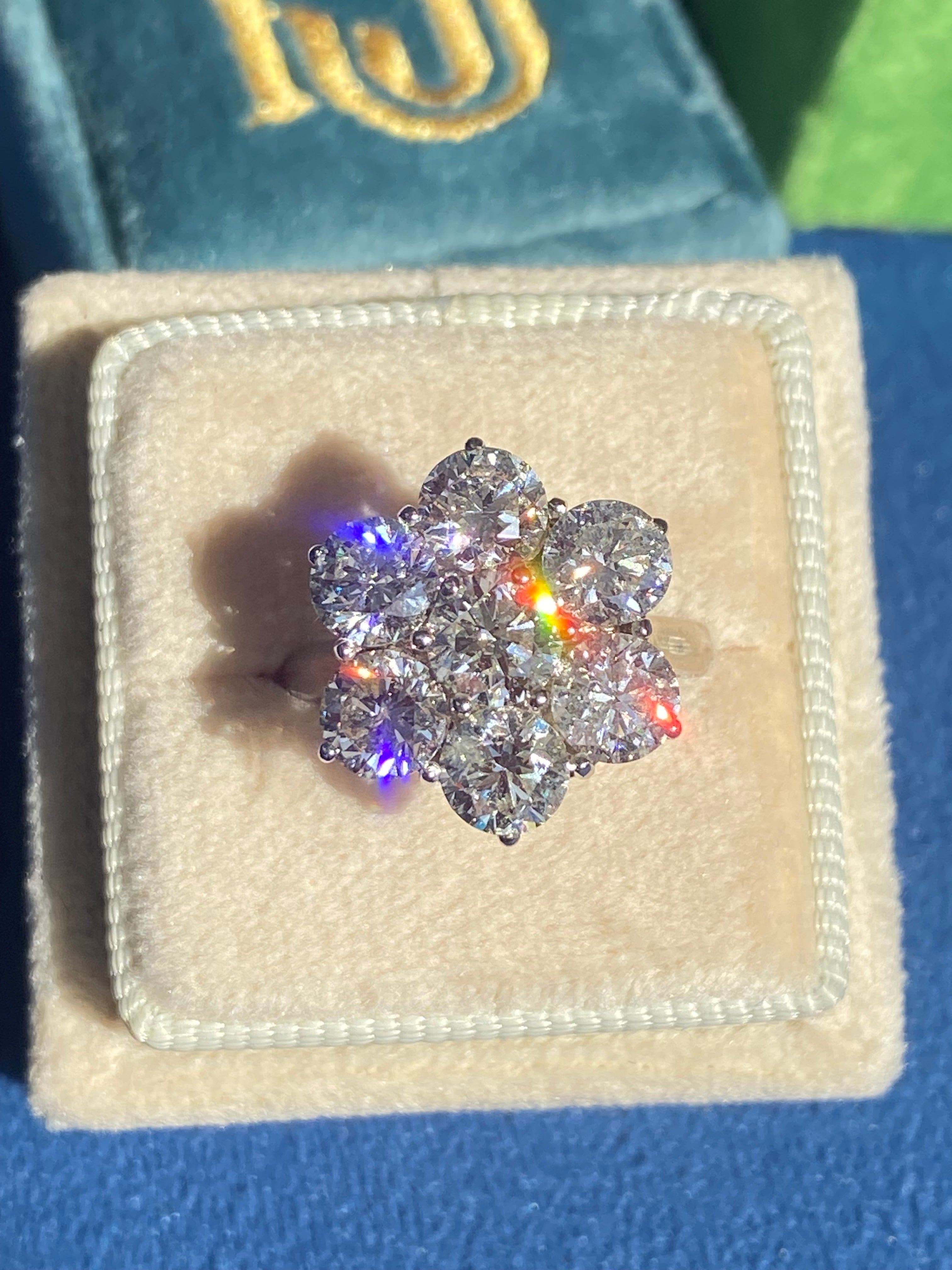 4.25 CTW Lab Diamond Daisy Cluster Ring in Platinum