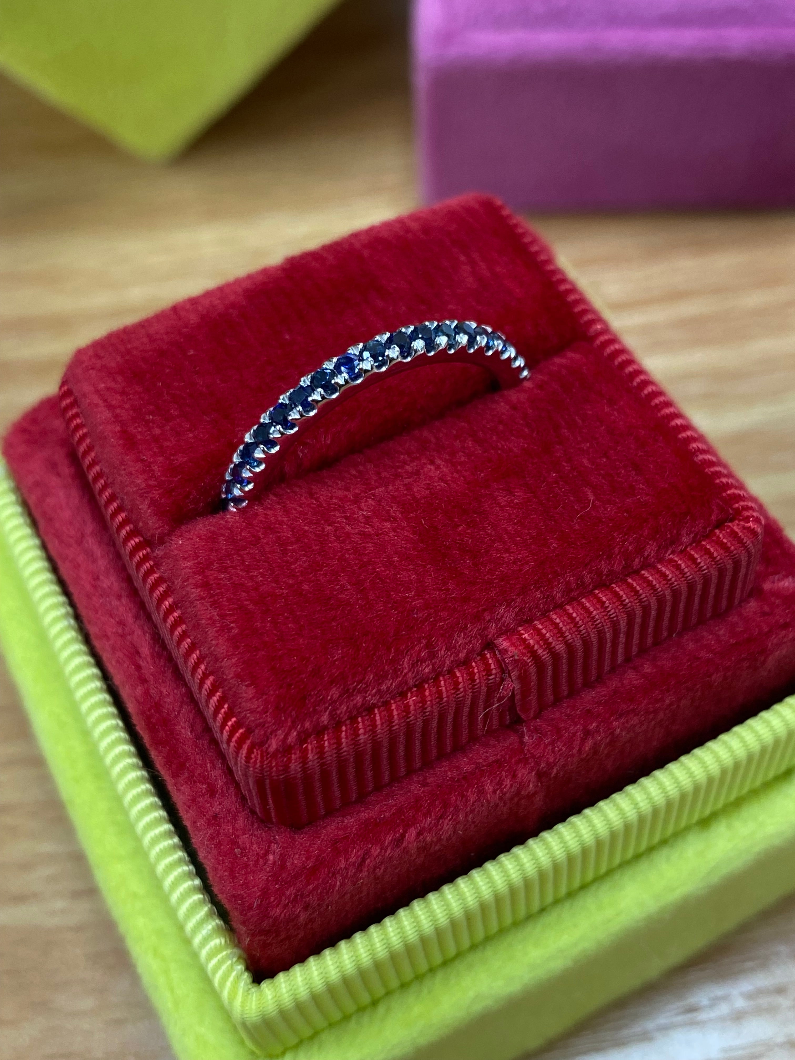 0.27 CTW Sapphire Eternity Stacking Ring in Platinum