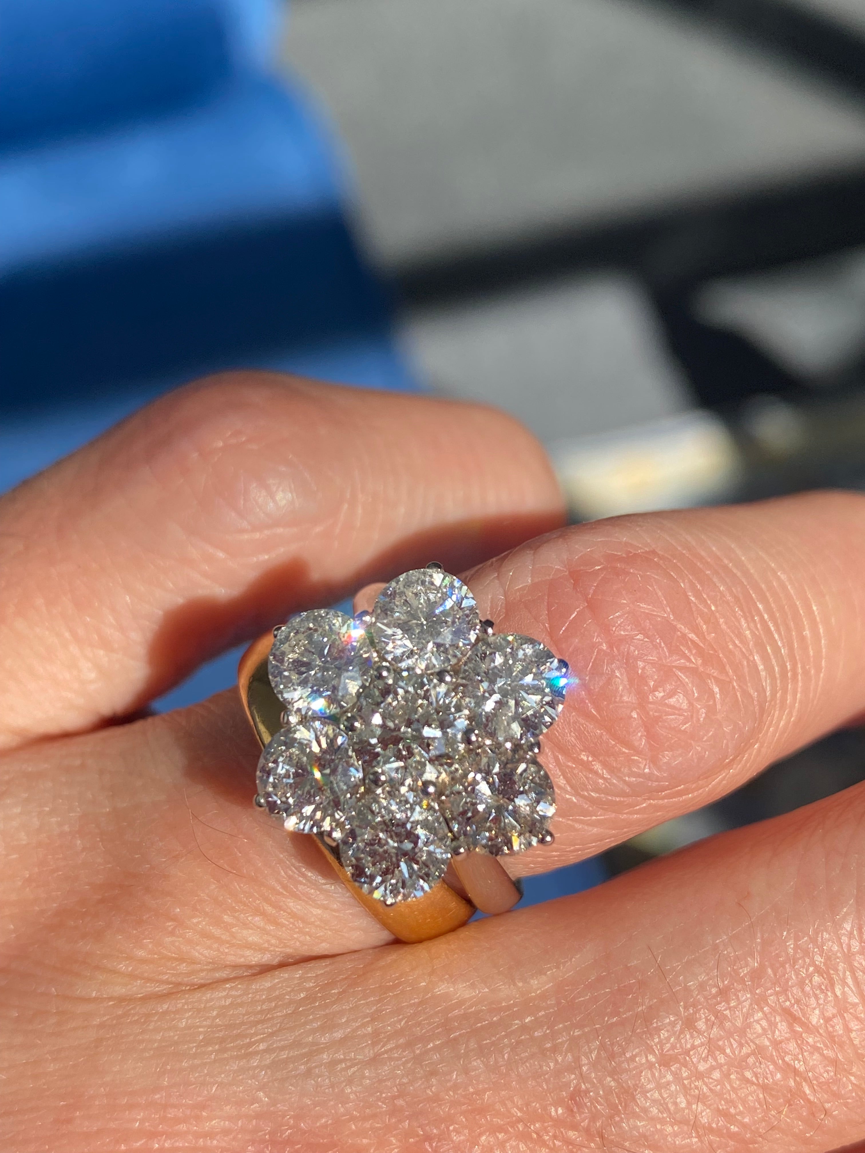 4.25 CTW Lab Diamond Daisy Cluster Ring in Platinum