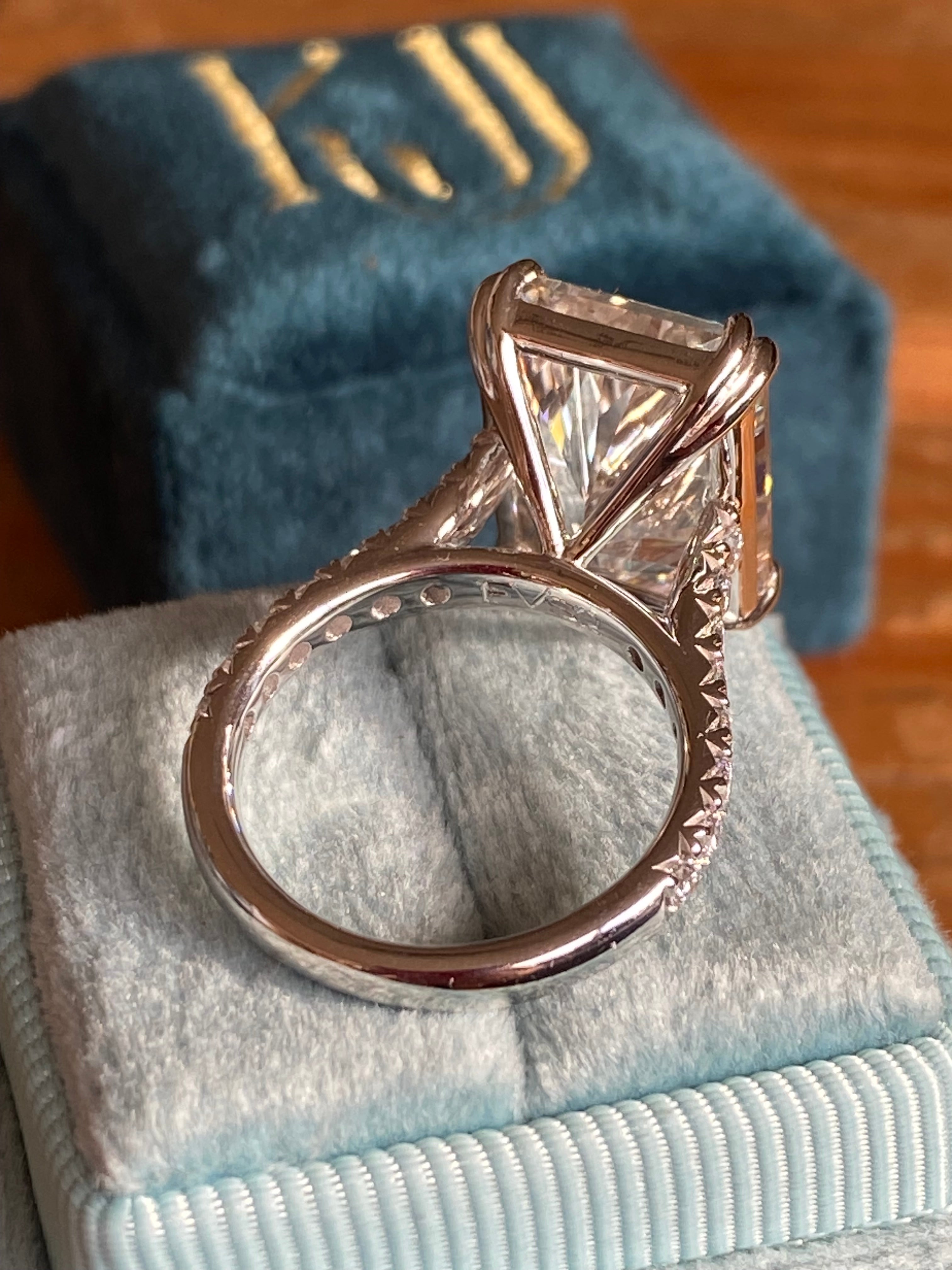 10.23 Carat Radiant Cut Lab Diamond Solitaire Engagement Ring in Platinum