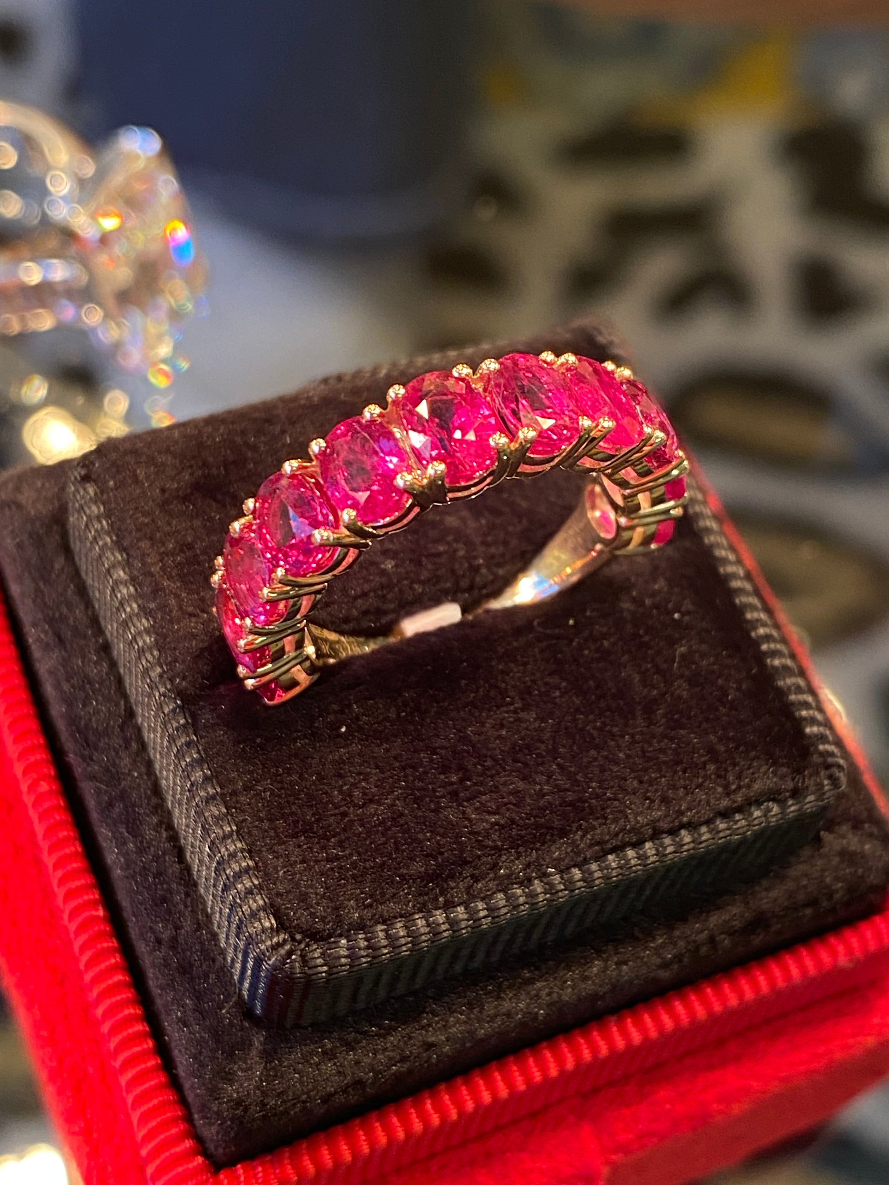 4.90 CTW Ruby Eternity Ring in 9ct Yellow Gold