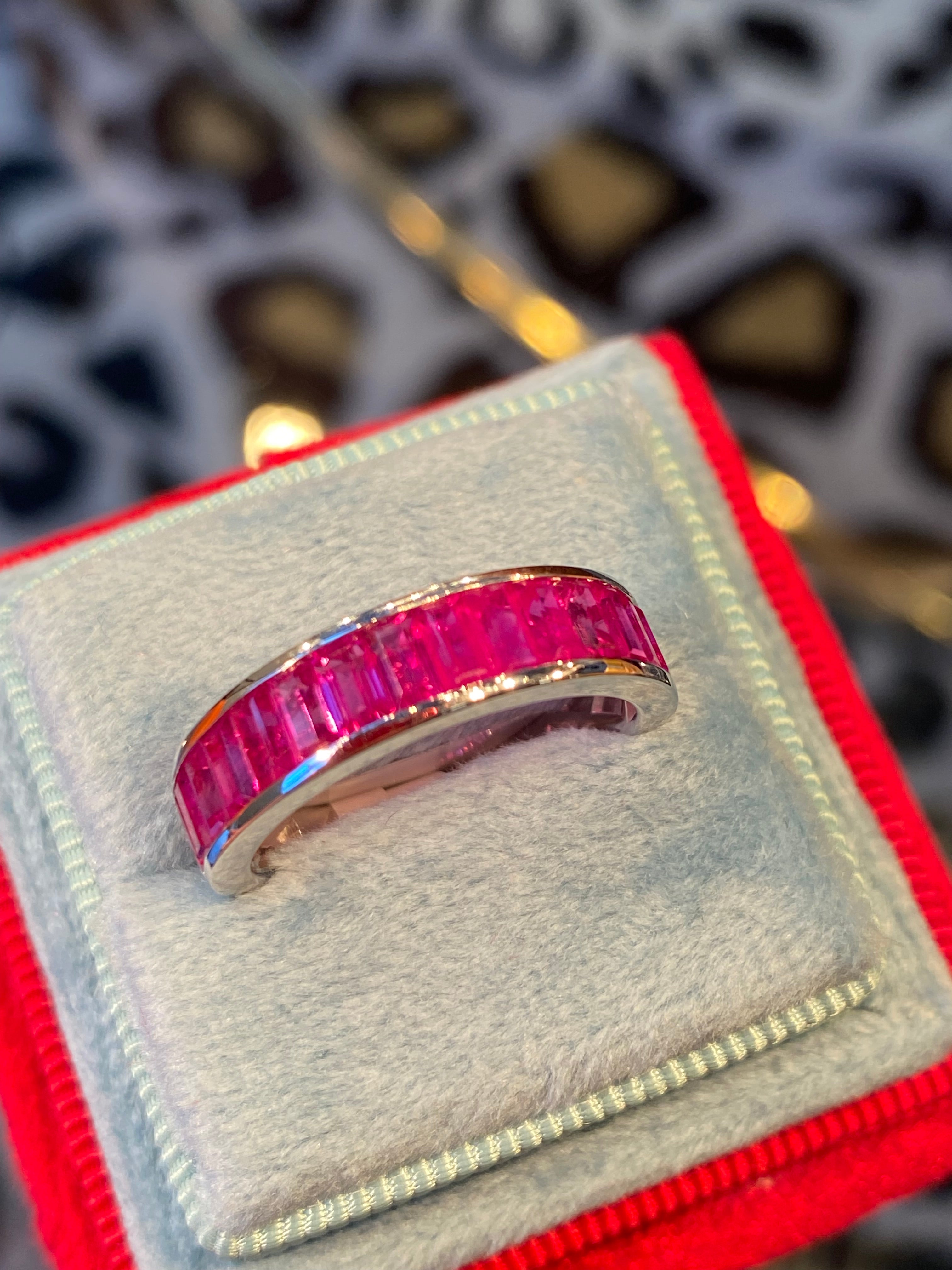 Seamless Channel Set Ruby in 9ct White Gold