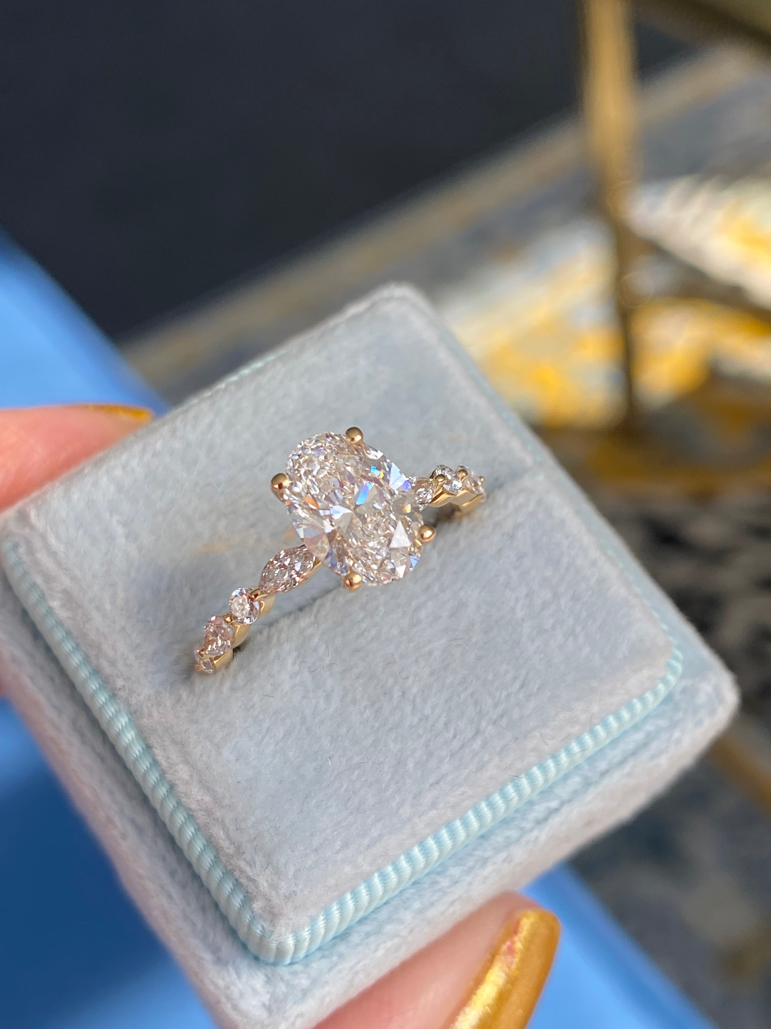 1.95 CTW Oval Cut Lab Diamond Solitaire Engagement Ring in 18ct Yellow Gold