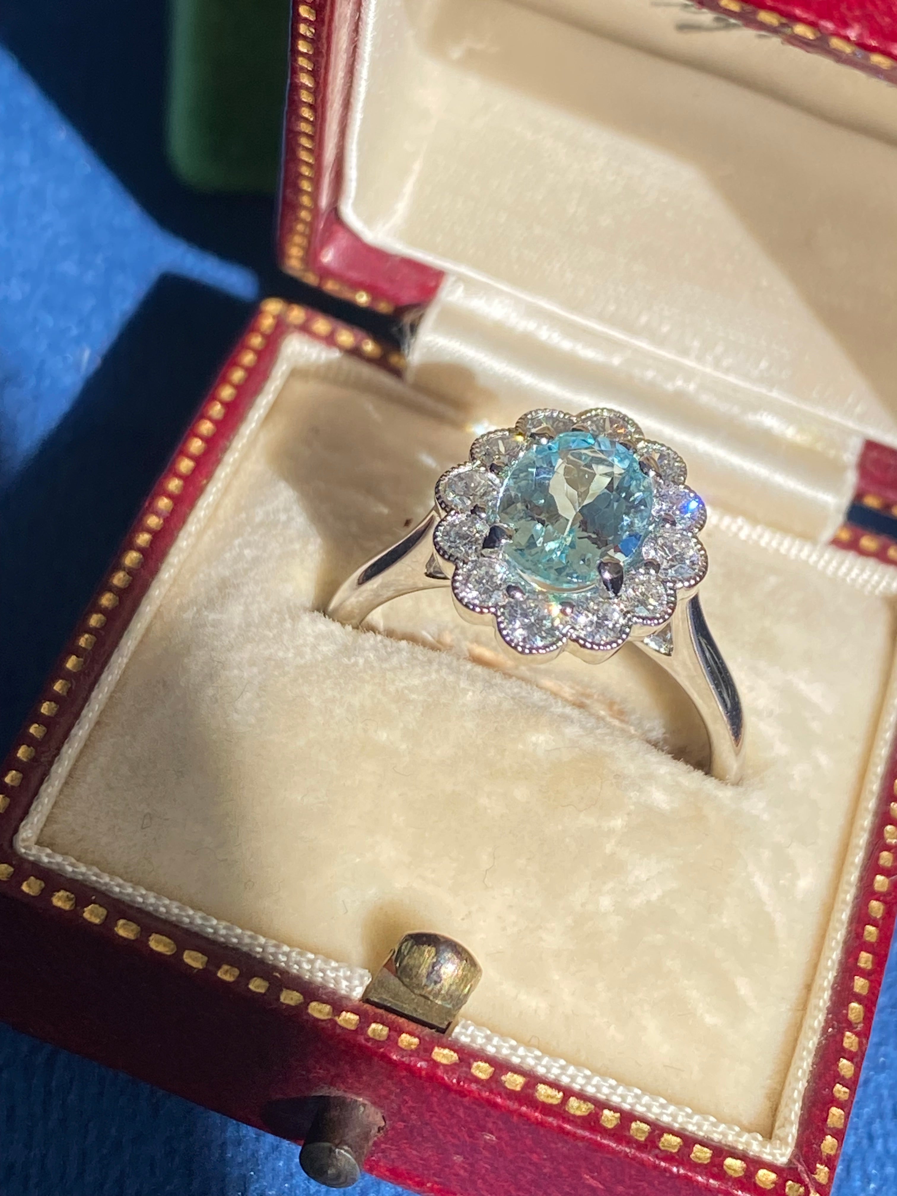 1.63 CTW Aquamarine and Diamond Ring in Platinum