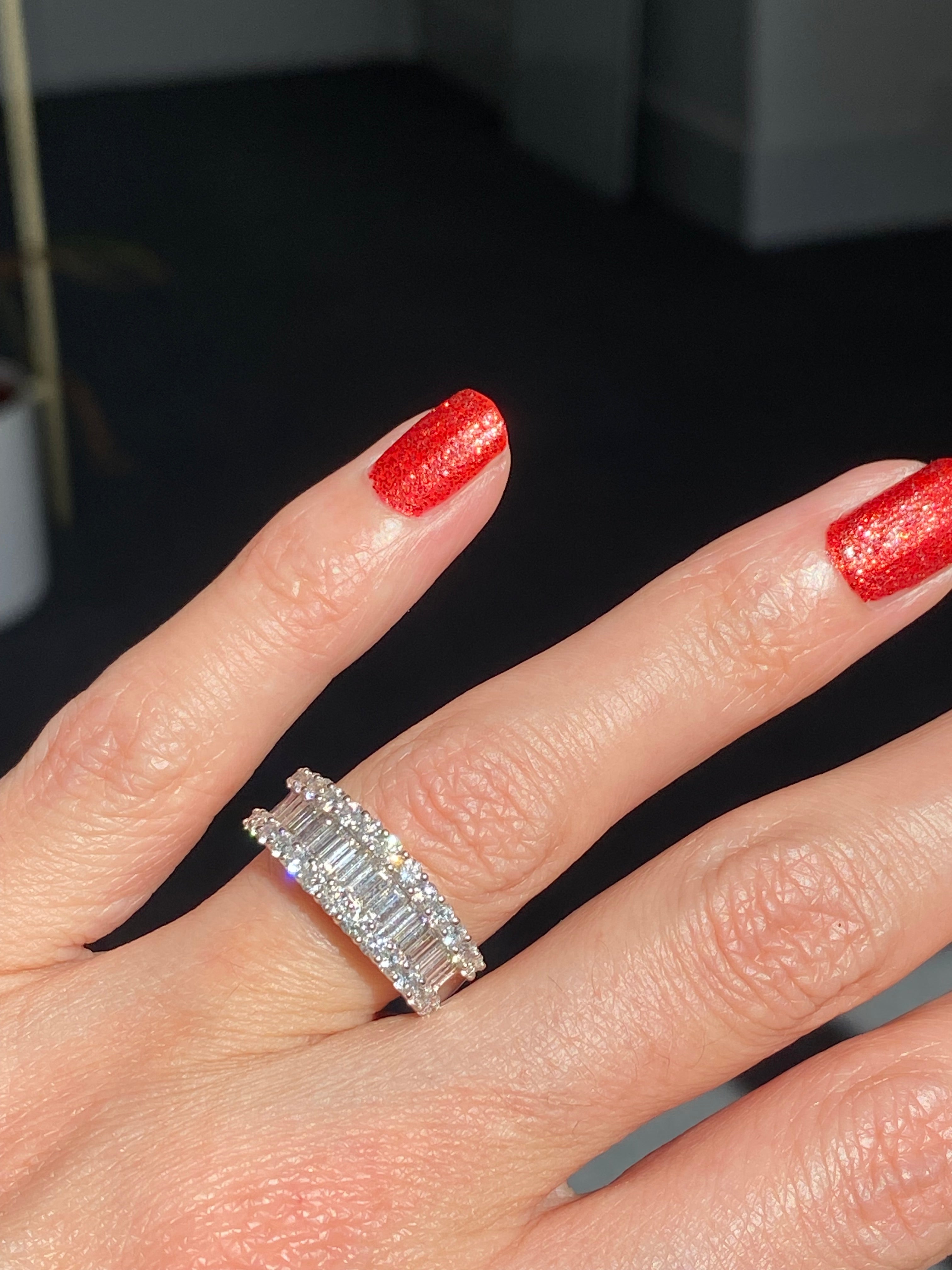 2.18 CTW Statement Natural Diamond Eternity Ring