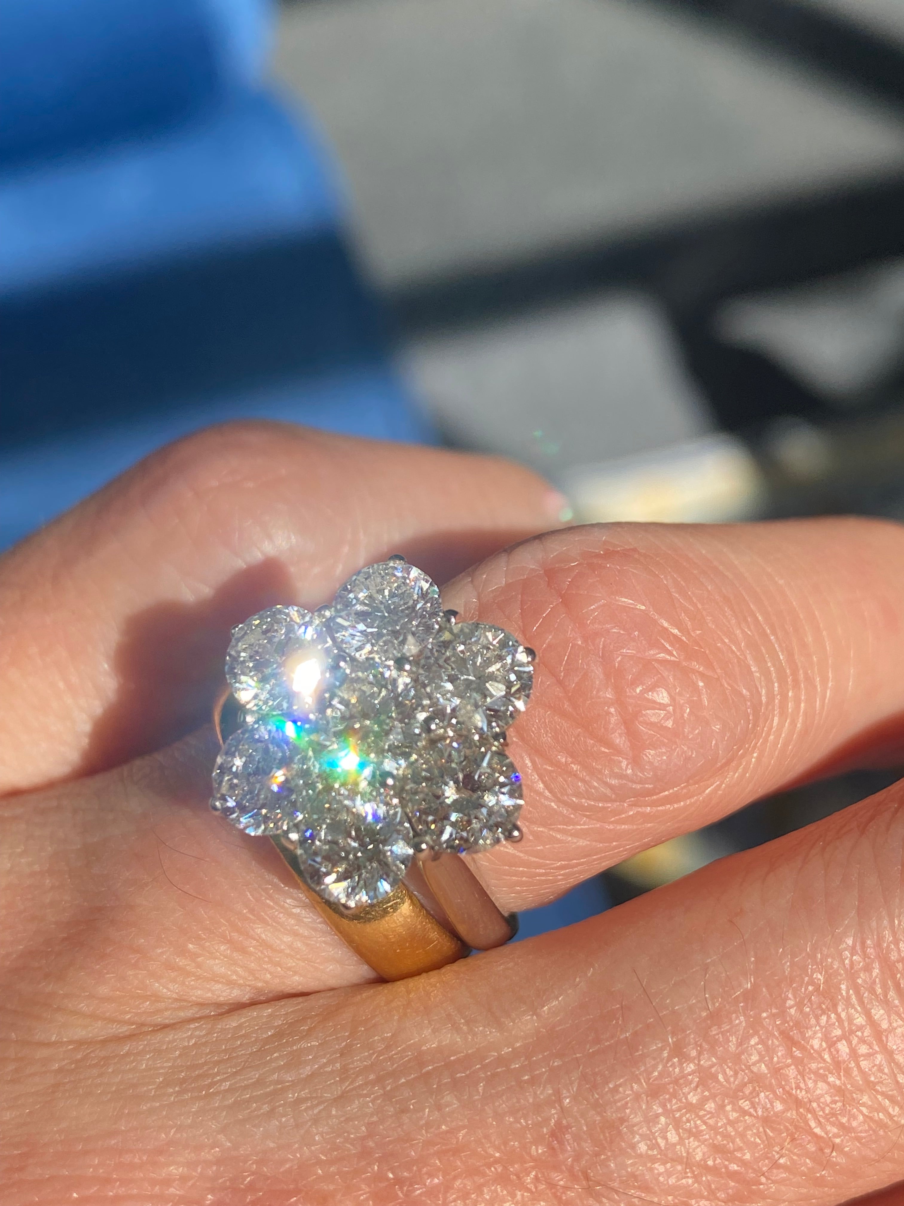 4.25 CTW Lab Diamond Daisy Cluster Ring in Platinum