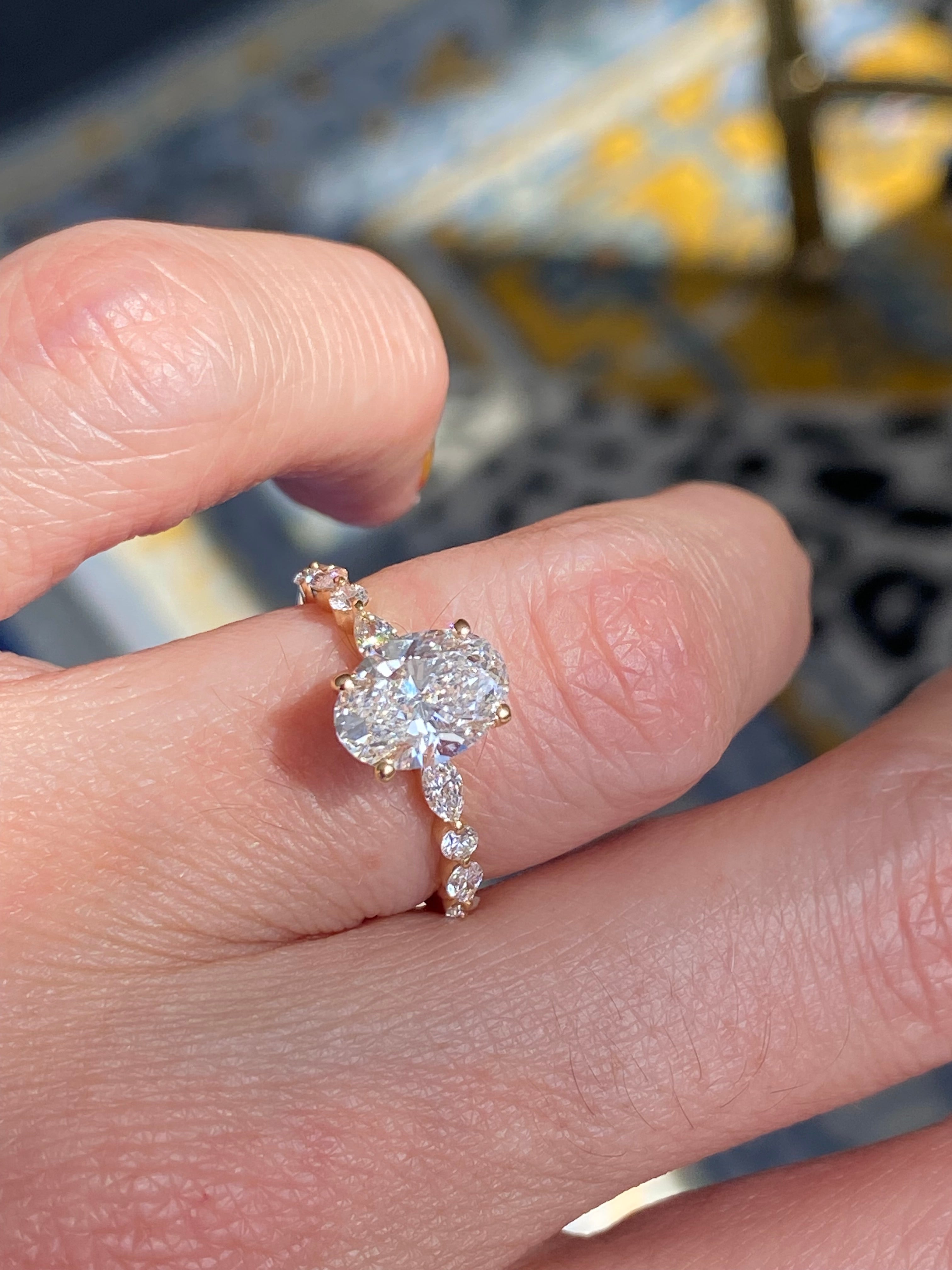 1.95 CTW Oval Cut Lab Diamond Solitaire Engagement Ring in 18ct Yellow Gold