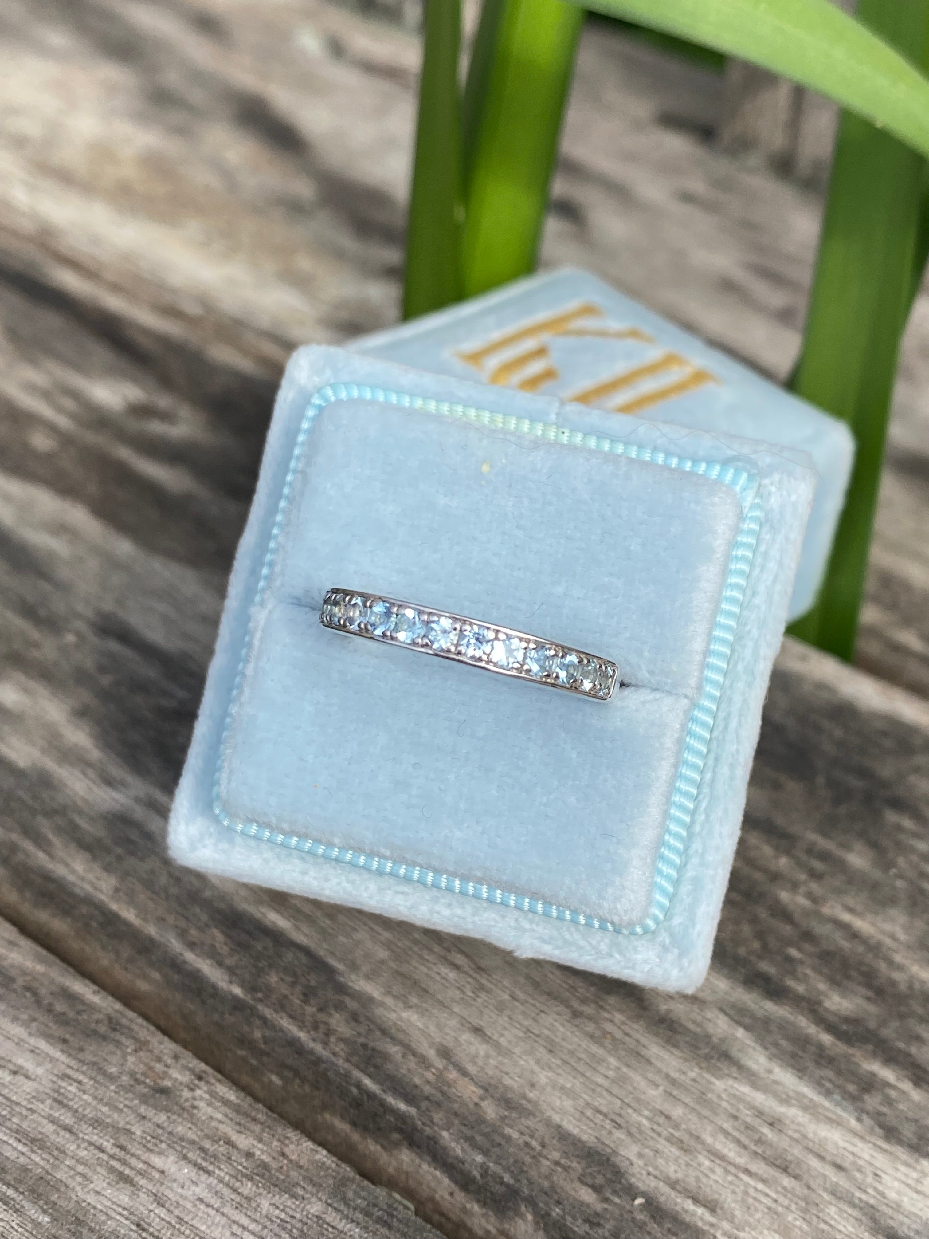 0.50ctw Baby Blue Aquamarine Eternity Stacking Ring