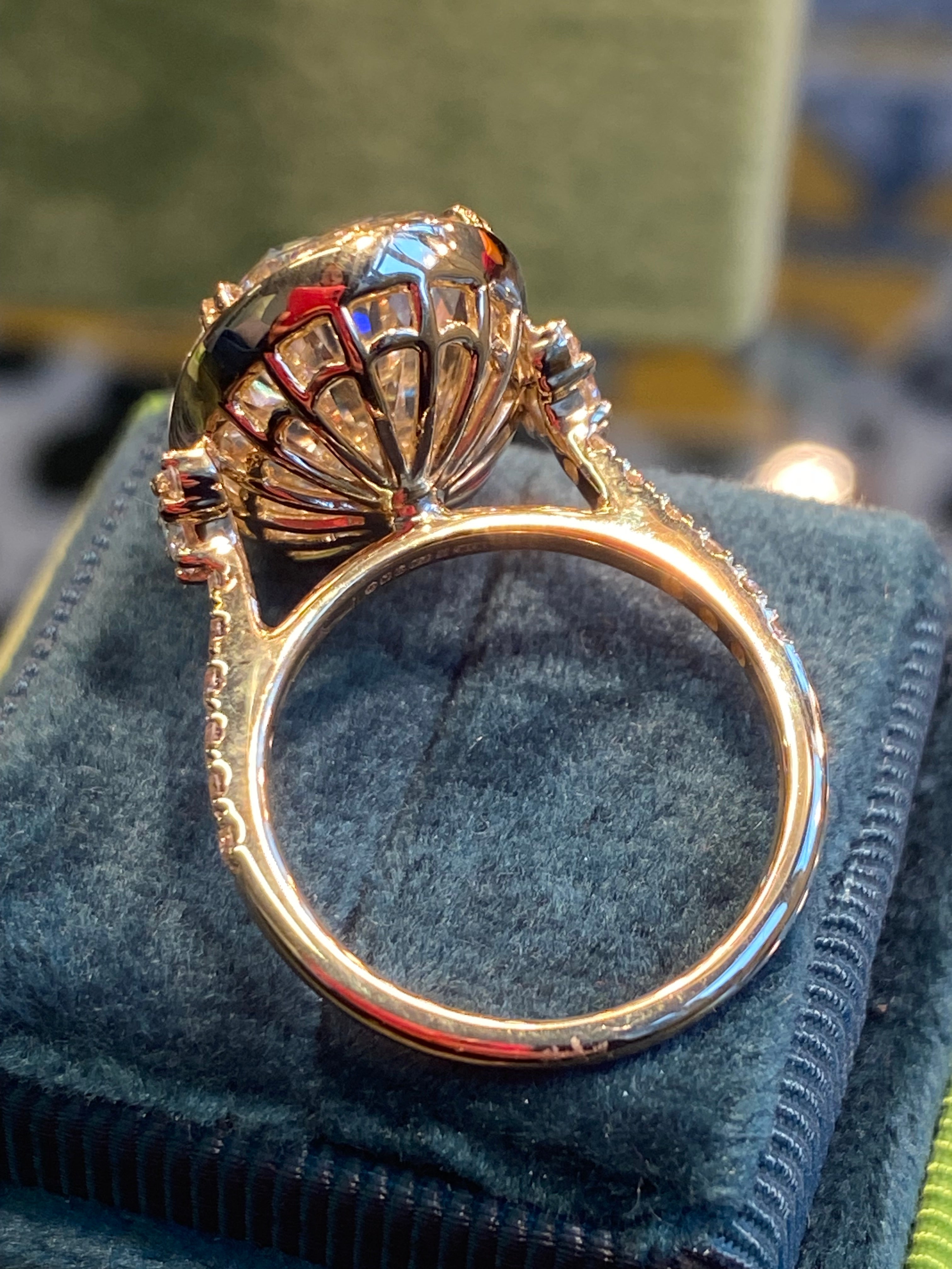 10.04 Carat Oval Cut Lab Diamond Solitaire Engagement Ring in 18ct Yellow Gold