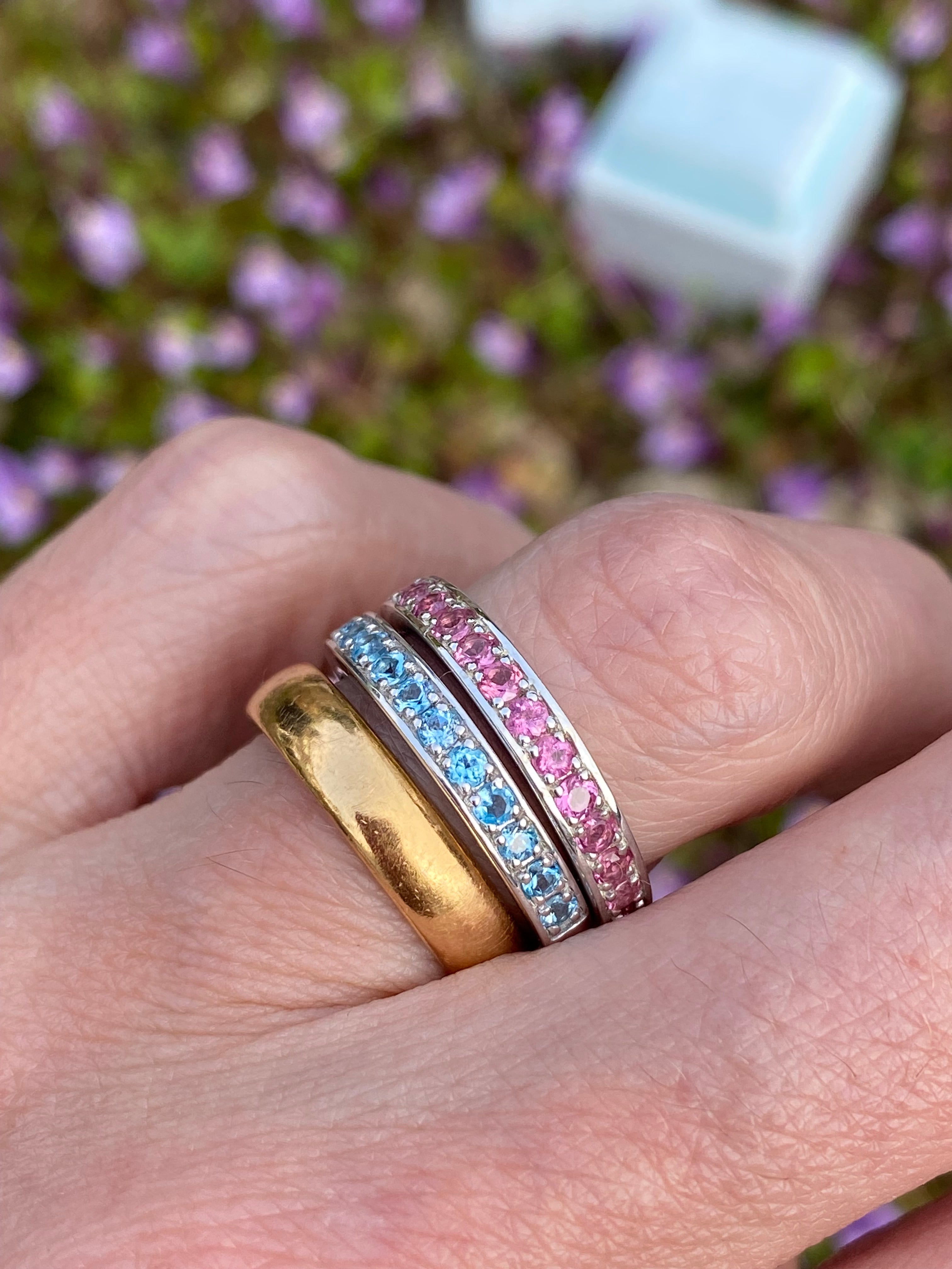 0.50ctw Pink Tourmaline Eternity Stacking Ring