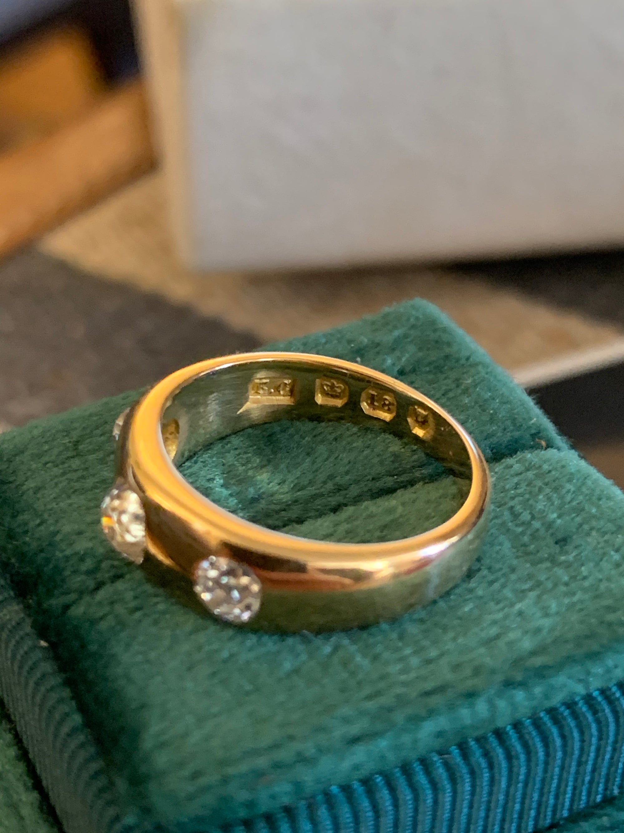 Heritage 1.00 CTW + Old Cut Lab Grown Diamond Three Stone Trilogy Engagement Ring, at Least F Colour / VS Clarity