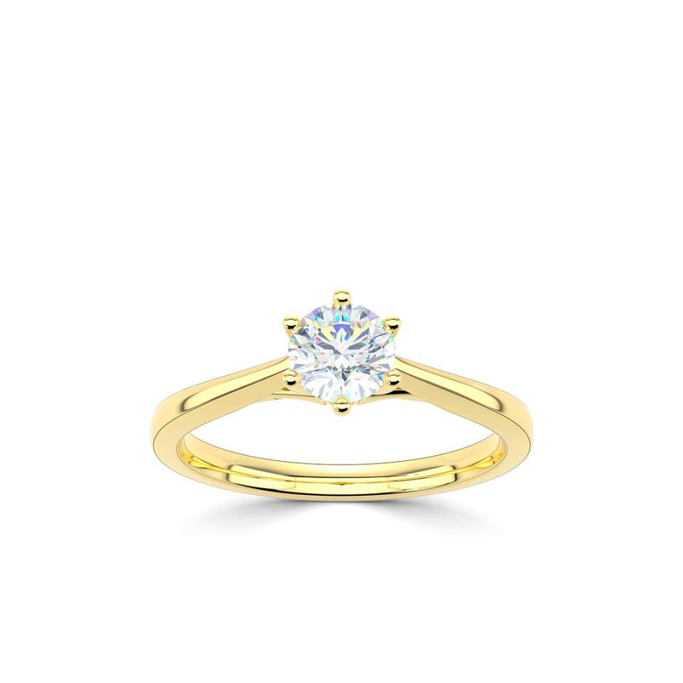 2.00 CT + Round Brilliant Lab Grown Diamond Six Claw Solitaire Engagement Ring, at Least F Colour / VVS Clarity