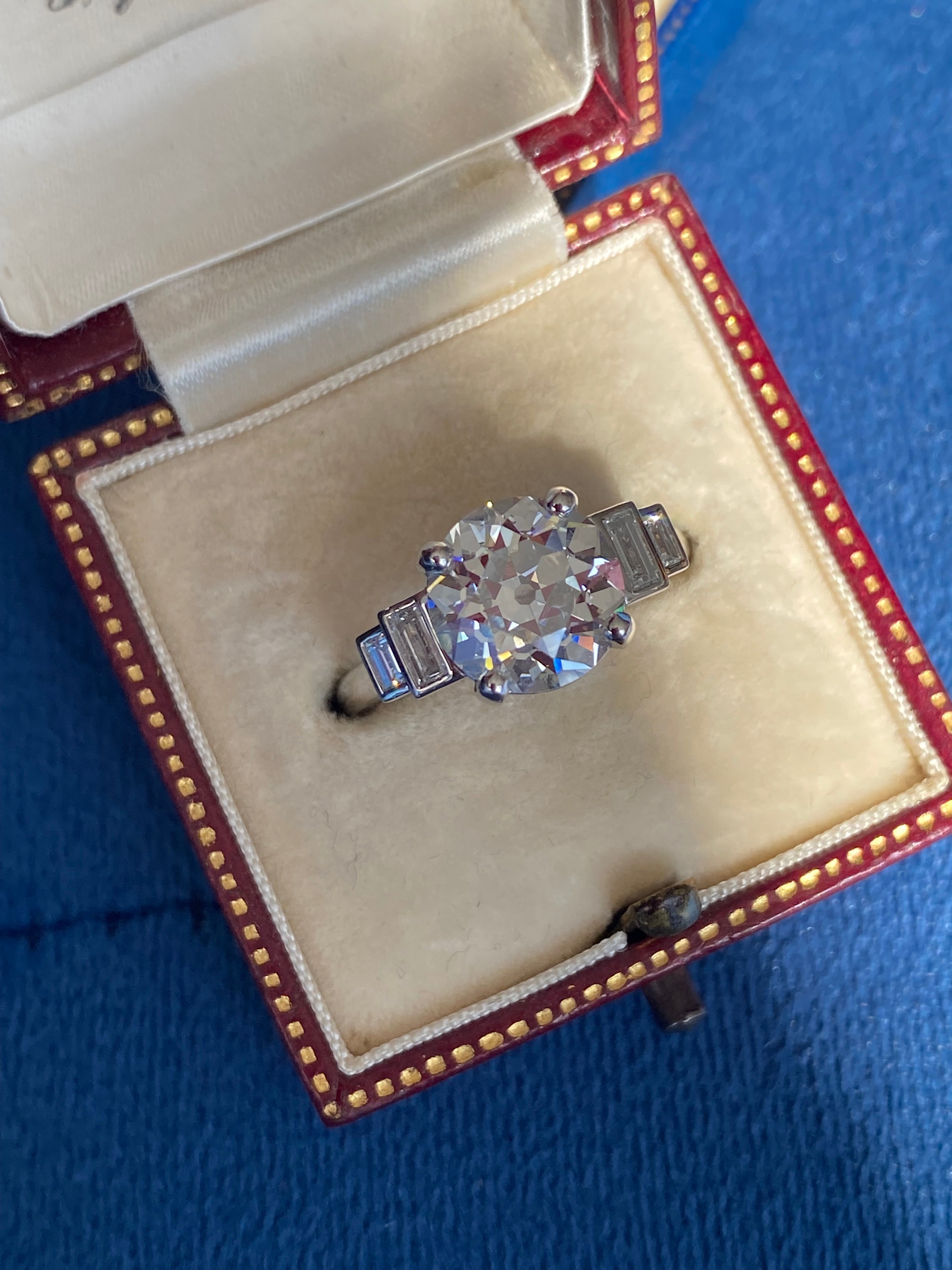 Heritage 3.25CT + Old European Cut Lab Grown Diamond Engagement Ring, at Least F Colour / VS Clarity
