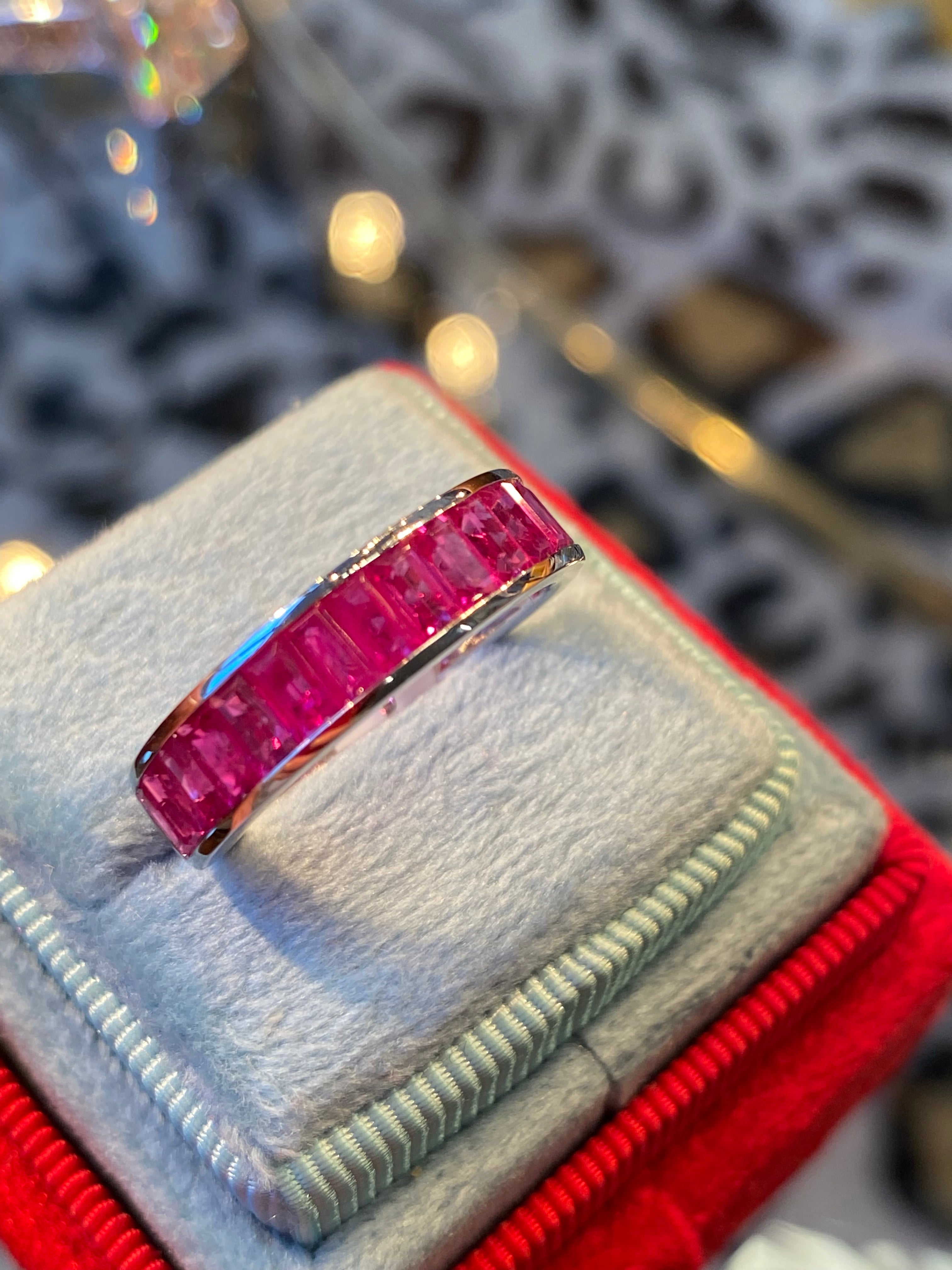 Seamless Channel Set Ruby in 9ct White Gold