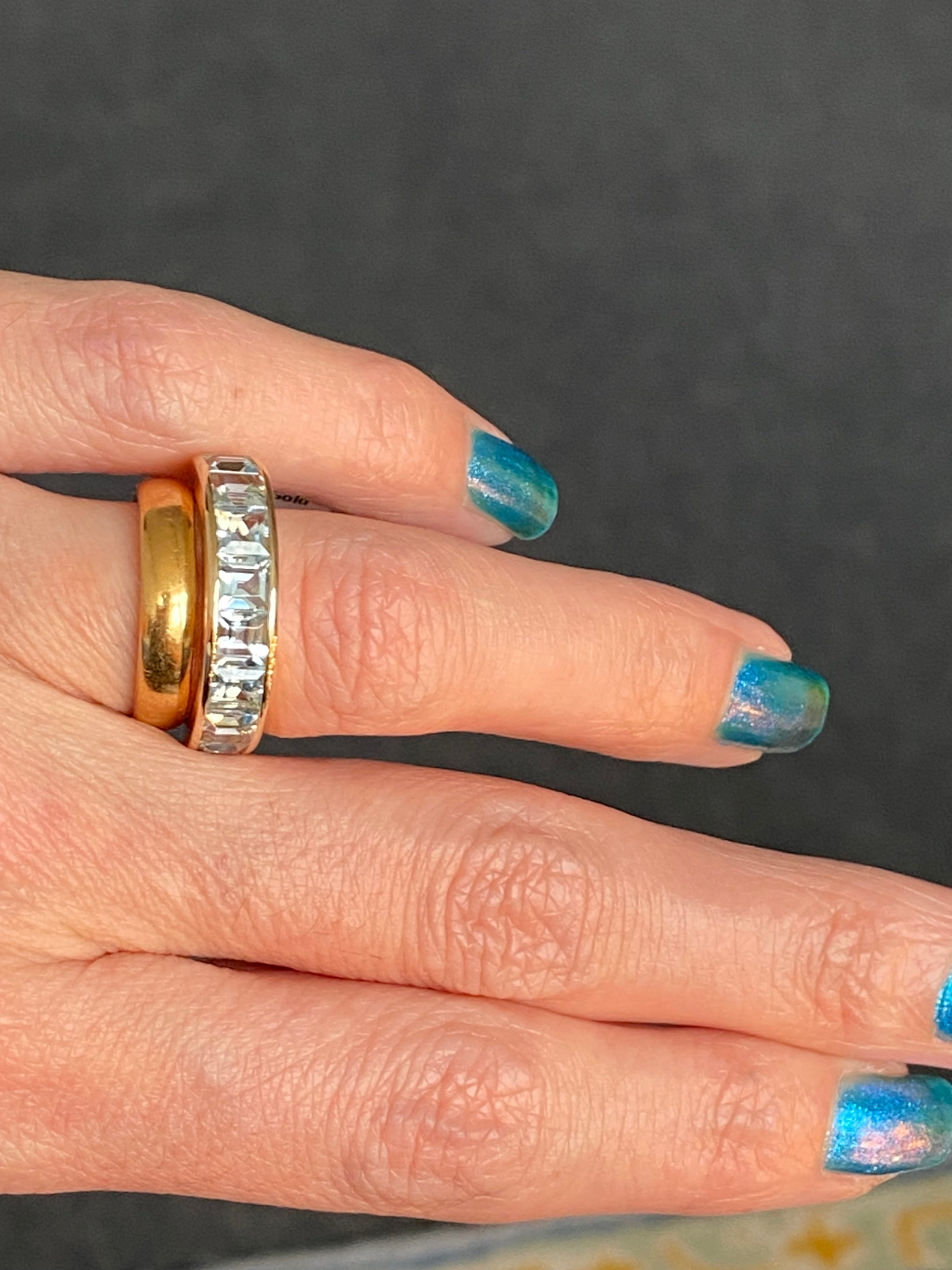 Stunning 2.33 CTW Aquamarine Eternity Ring in 9ct White Gold
