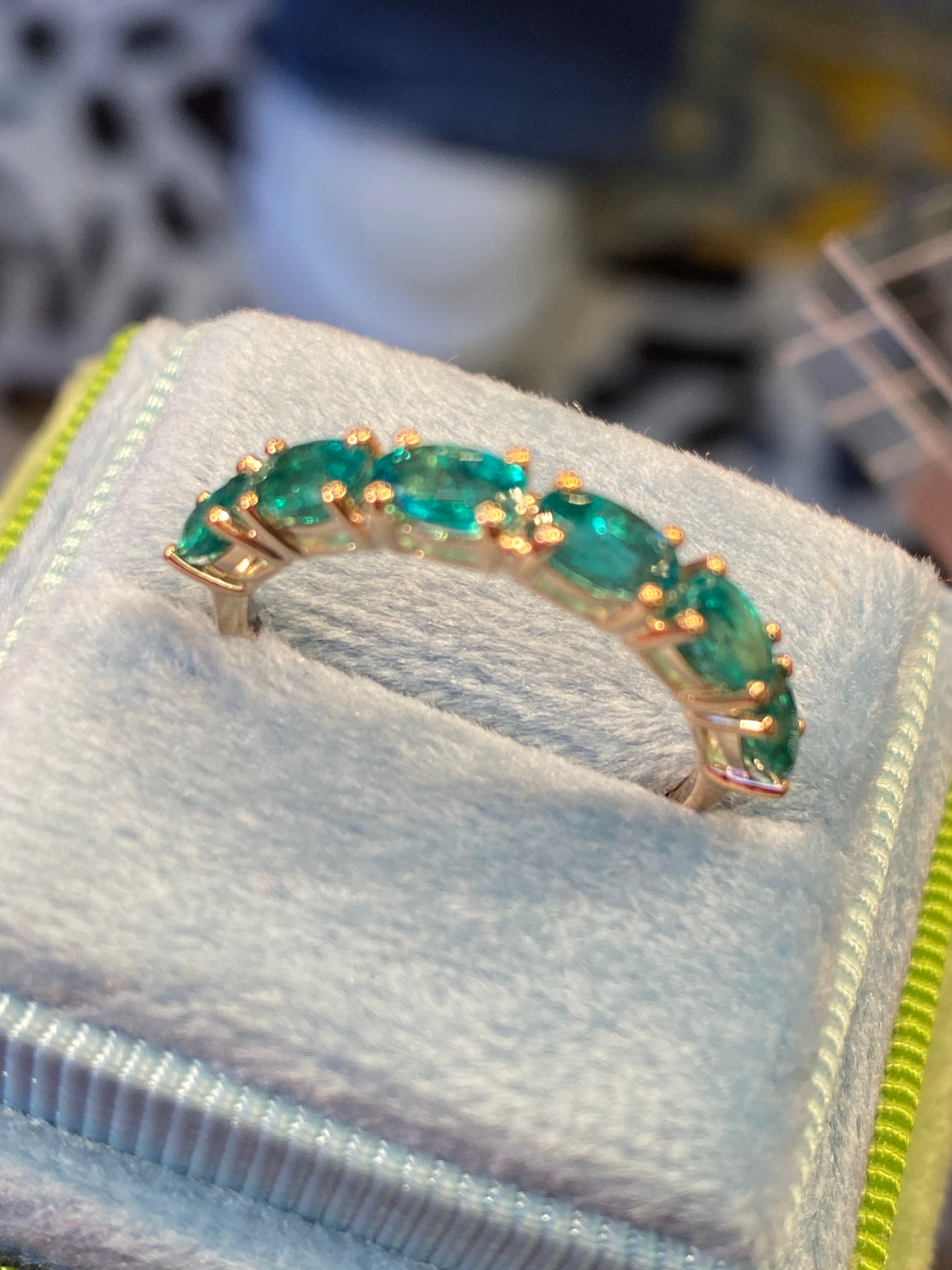 1.37 CTW Emerald Eternity Ring in 9ct Yellow Gold
