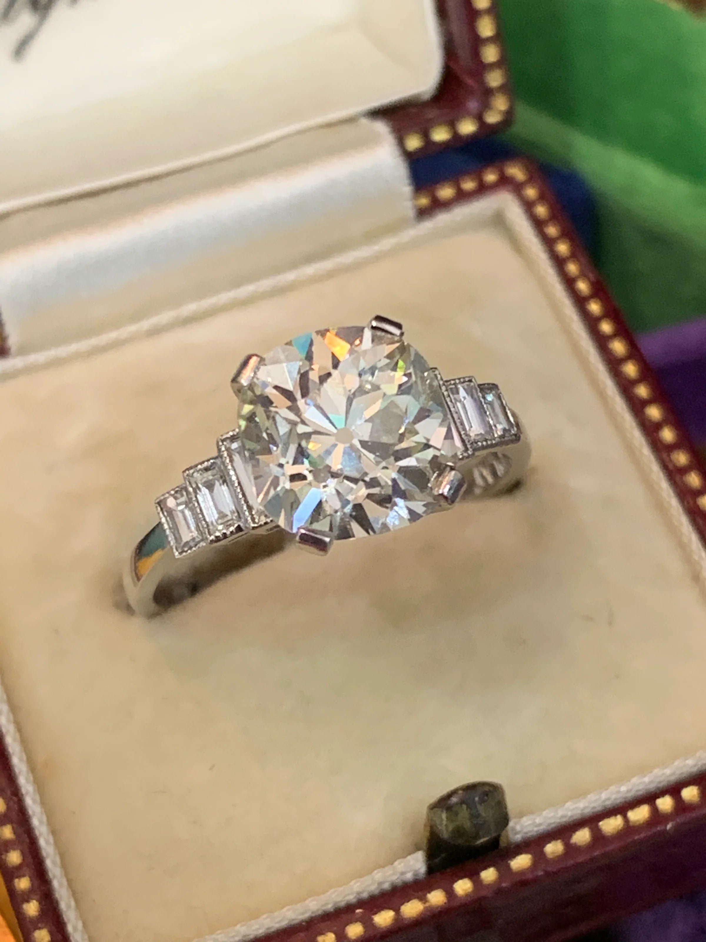 Heritage 3.00CT + Old Mine Cut Lab Grown Diamond Engagement Ring, at Least F Colour / VS Clarity