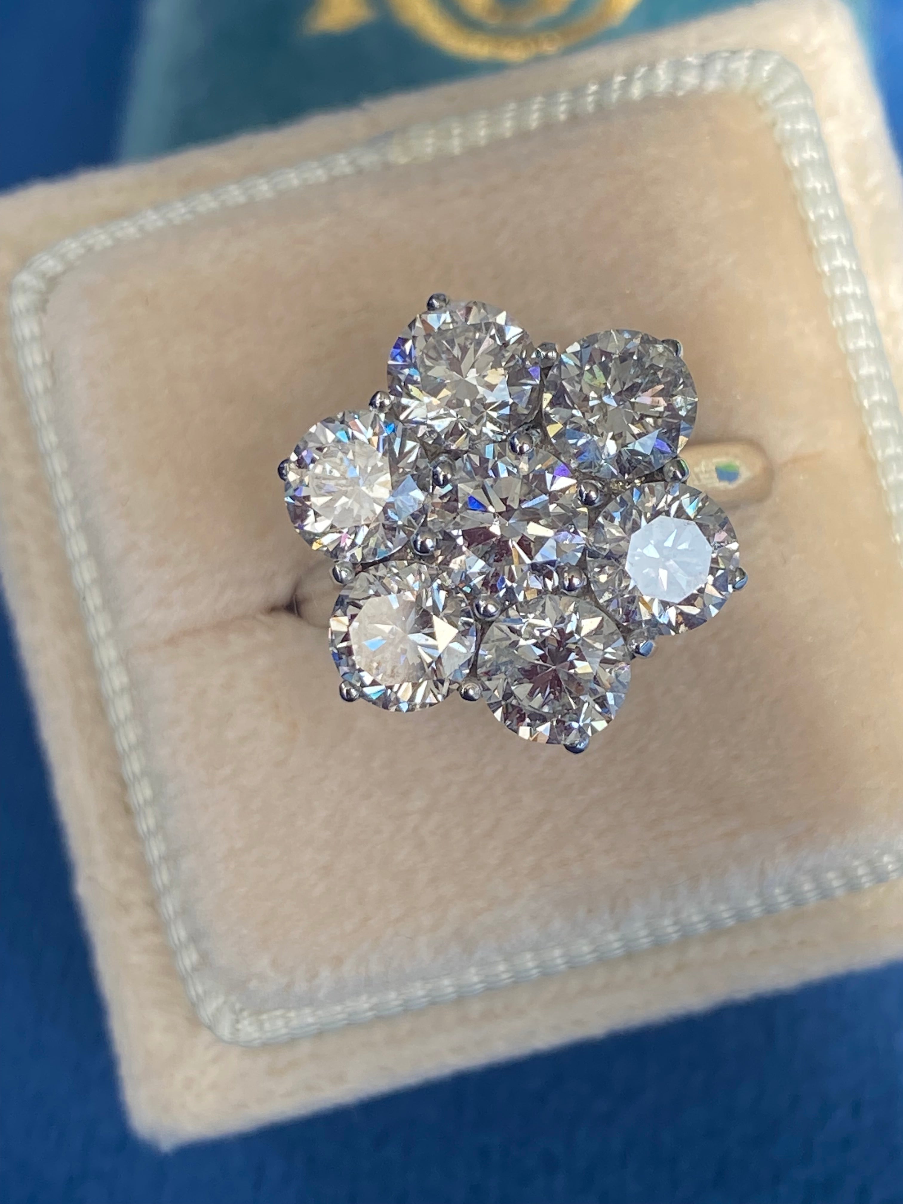 4.25 CTW Lab Diamond Daisy Cluster Ring in Platinum