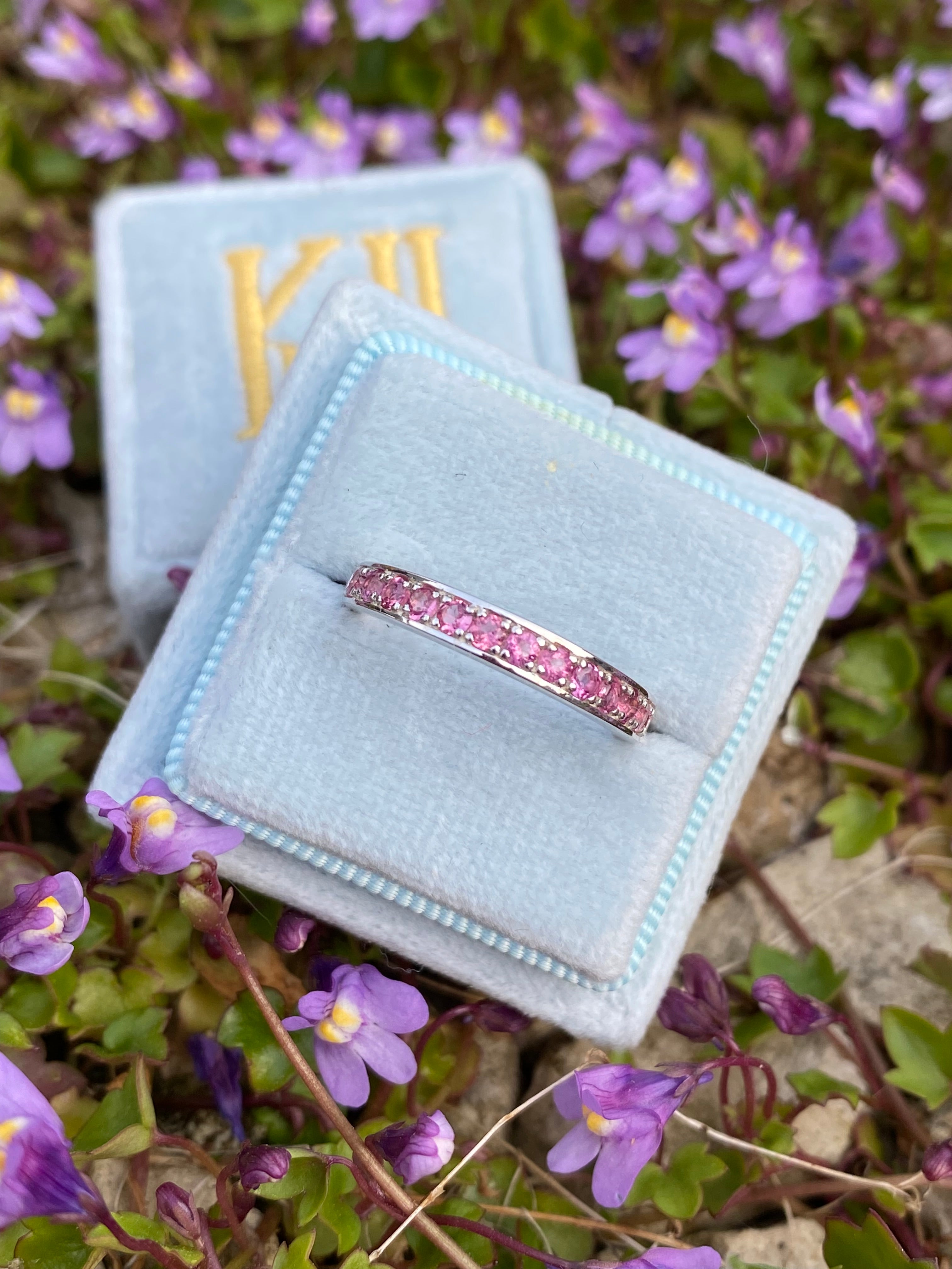 0.50ctw Pink Tourmaline Eternity Stacking Ring