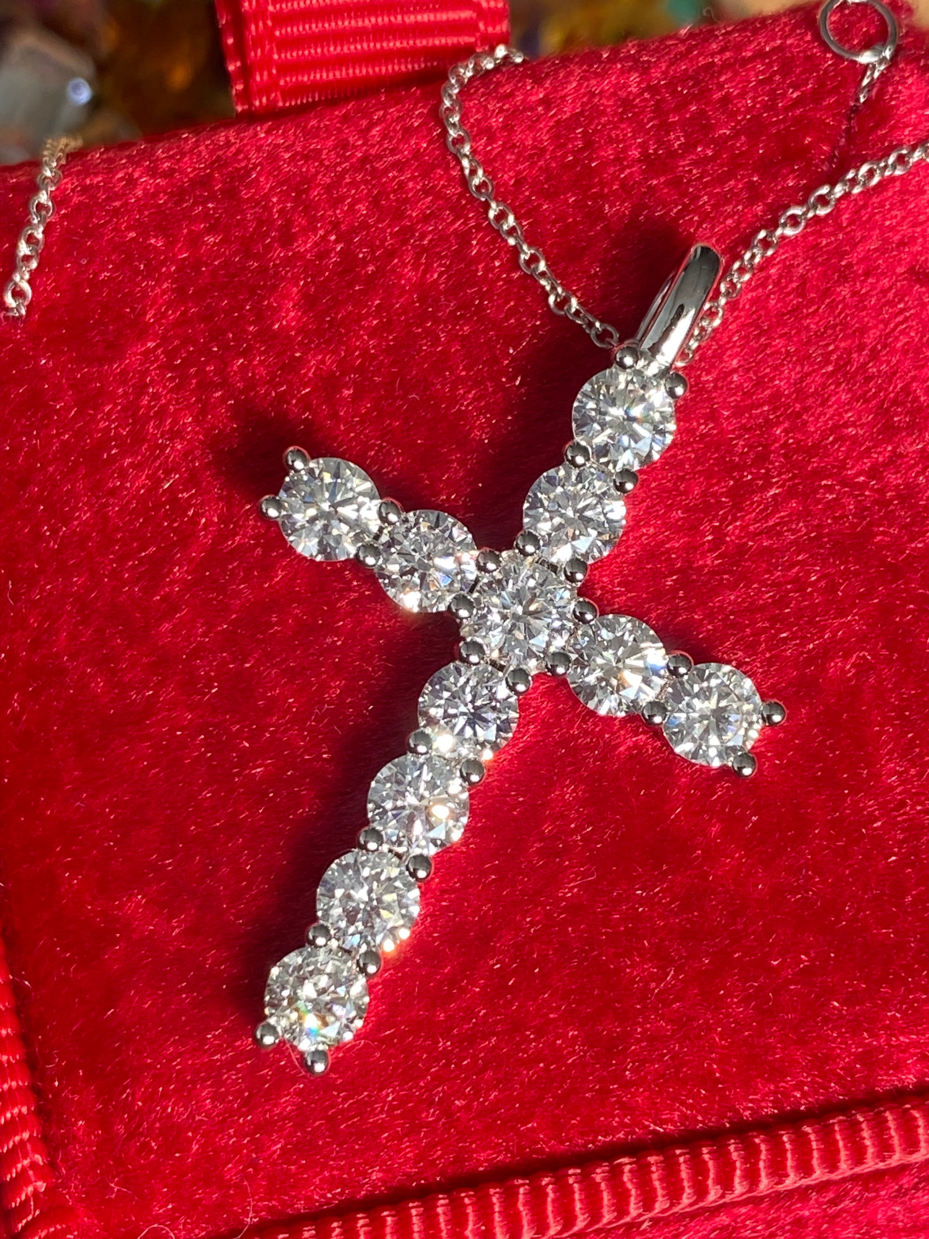 2.00 CTW Natural Diamond Cross in 18ct White Gold