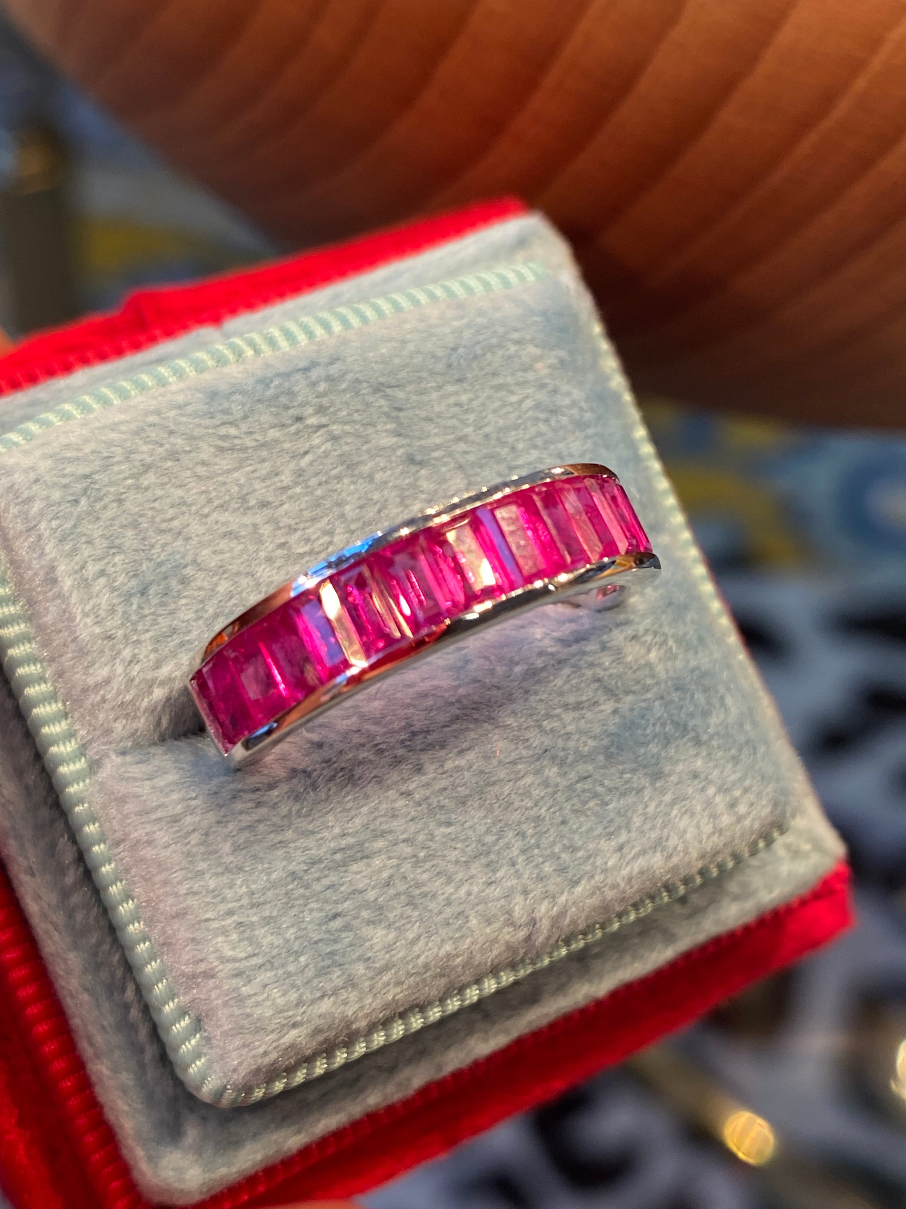 Seamless Channel Set Ruby in 9ct White Gold