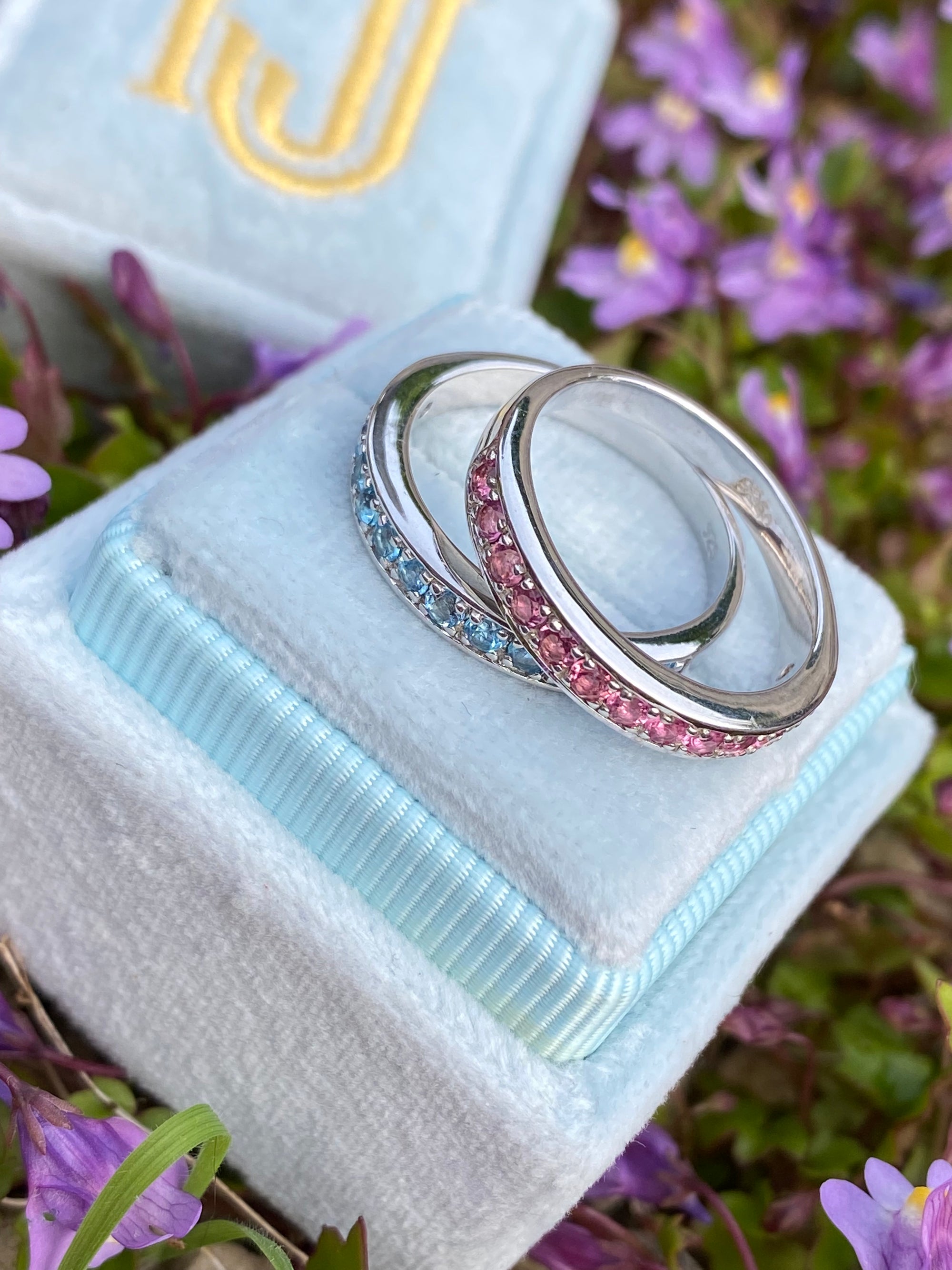 0.50ctw Pink Tourmaline Eternity Stacking Ring