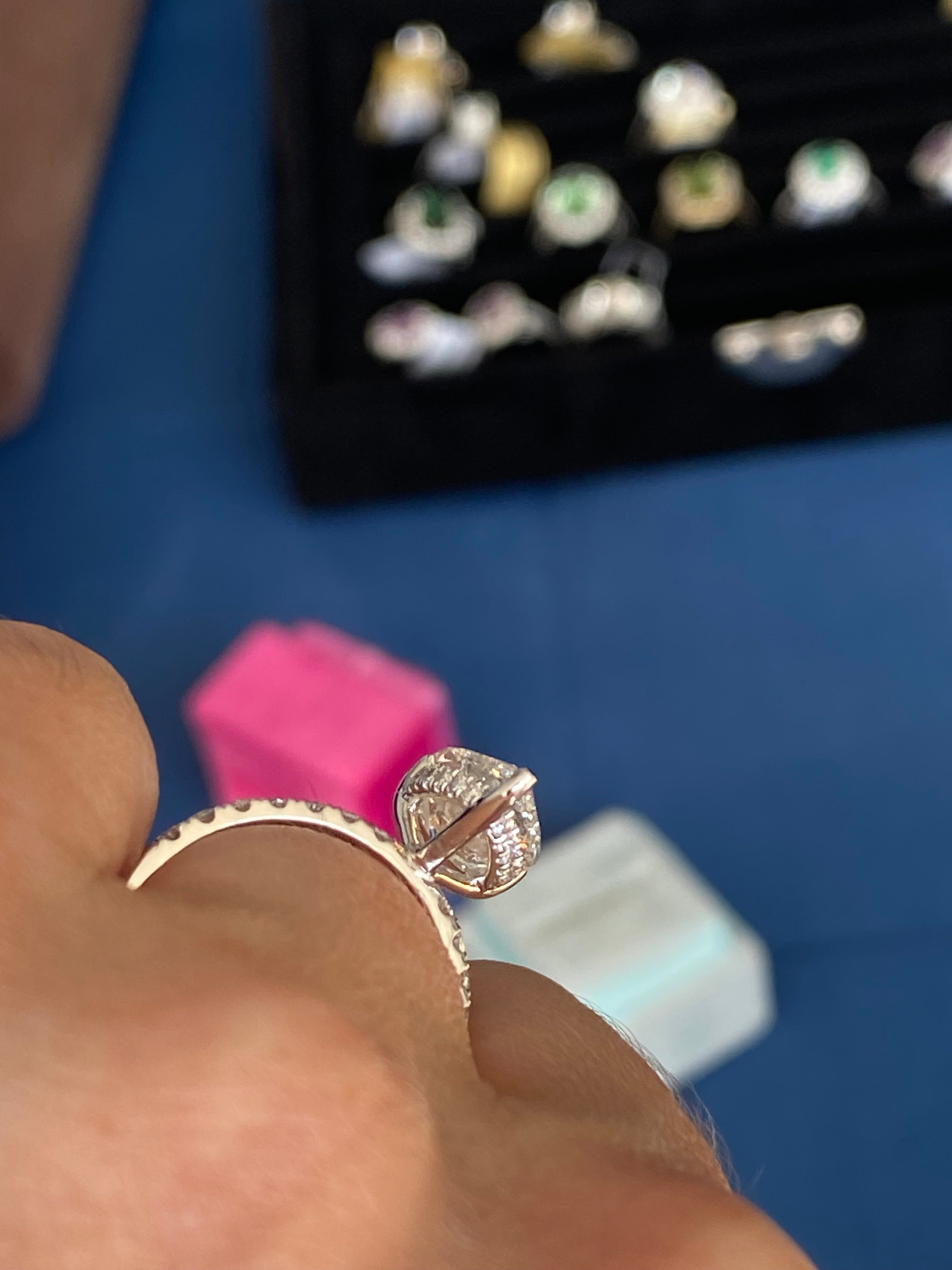 3.01 Carat Pear Cut D Colour Lab Diamond Solitaire Engagement Ring in Platinum