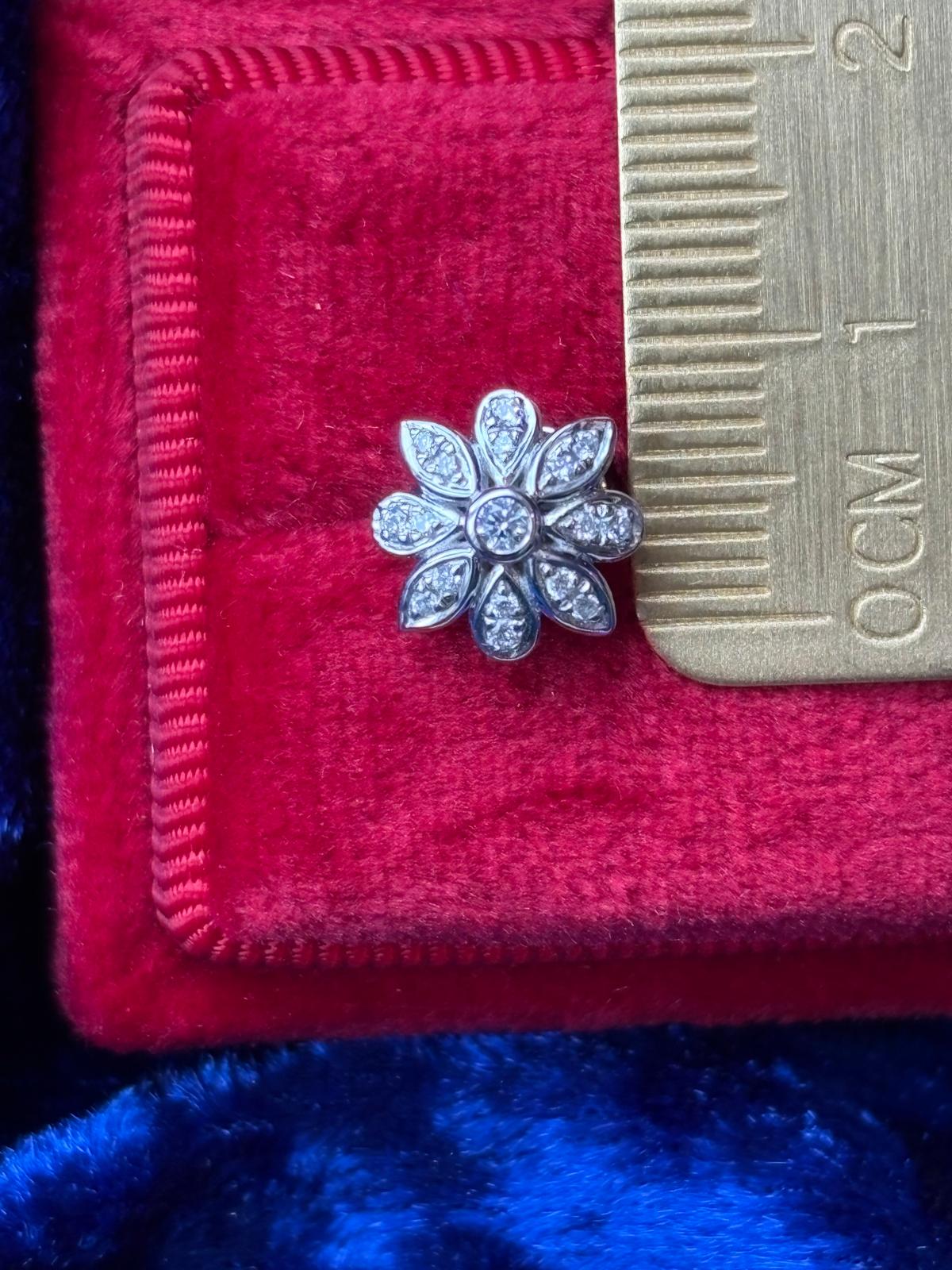 Snowflake Natural Diamond Stud Earrings in 18ct White Gold