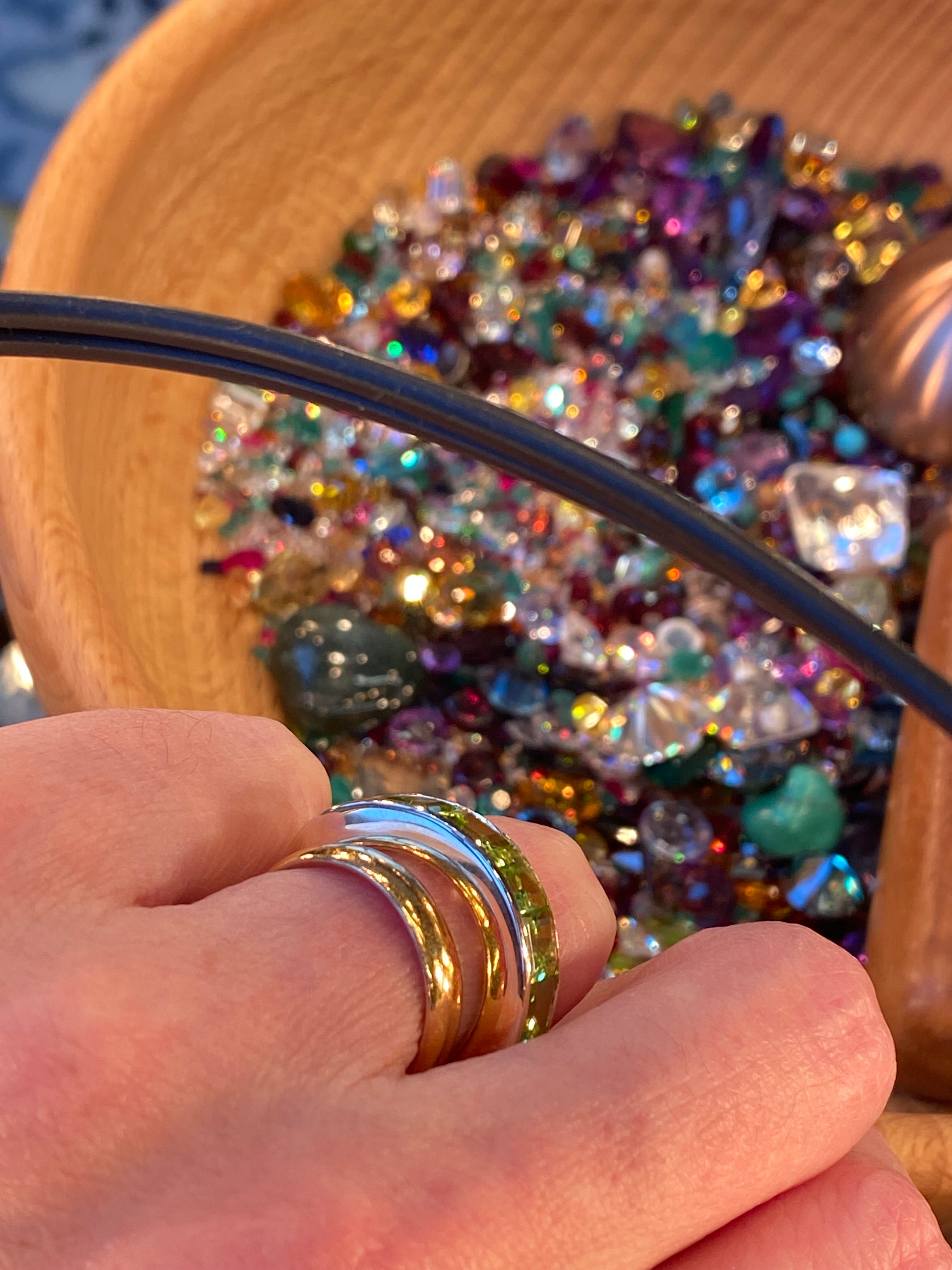 5.08 CTW Peridot Eternity Ring in 9ct Yellow Gold