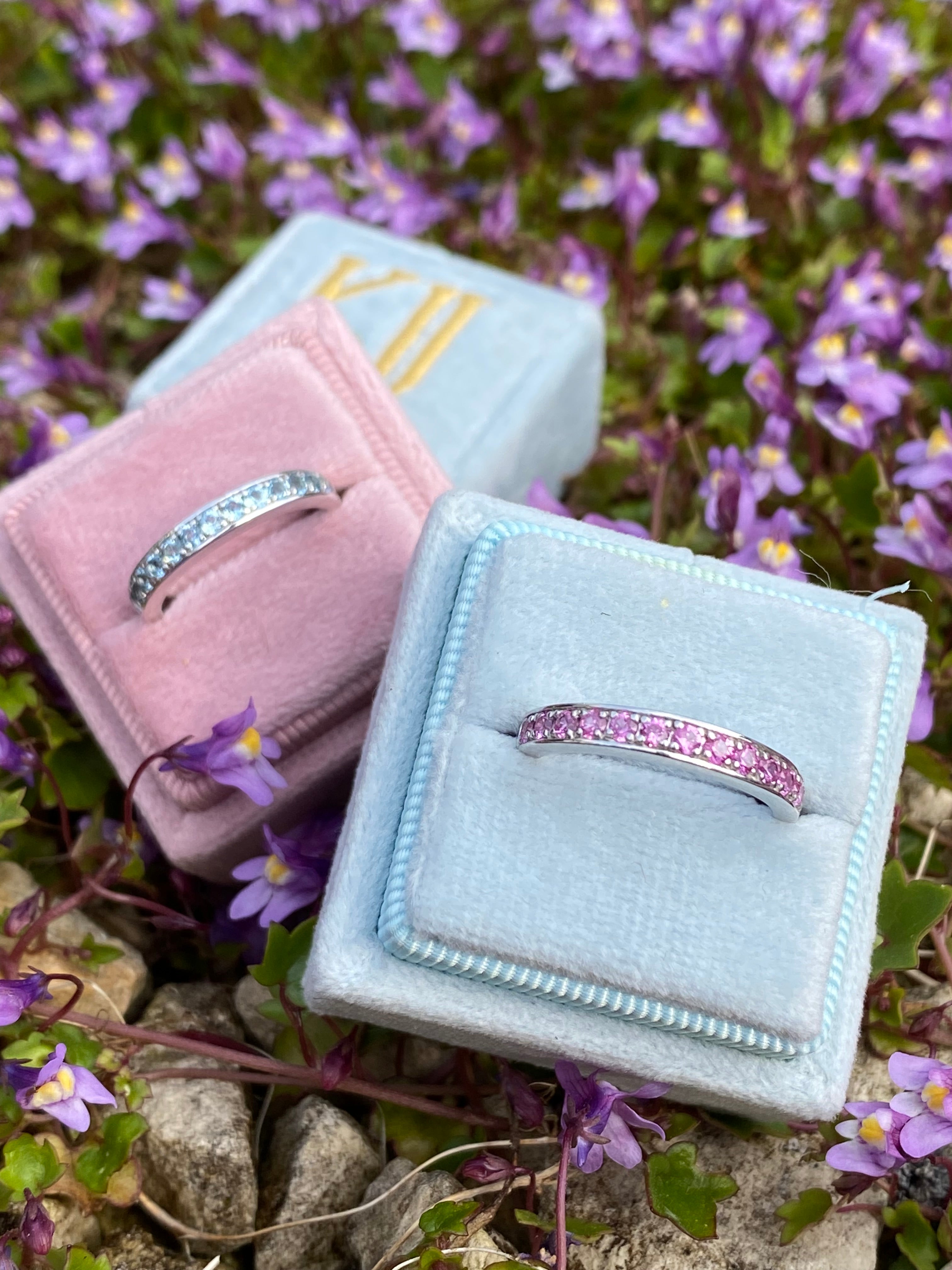 0.50ctw Santa Maria Aquamarine Eternity Stacking Ring