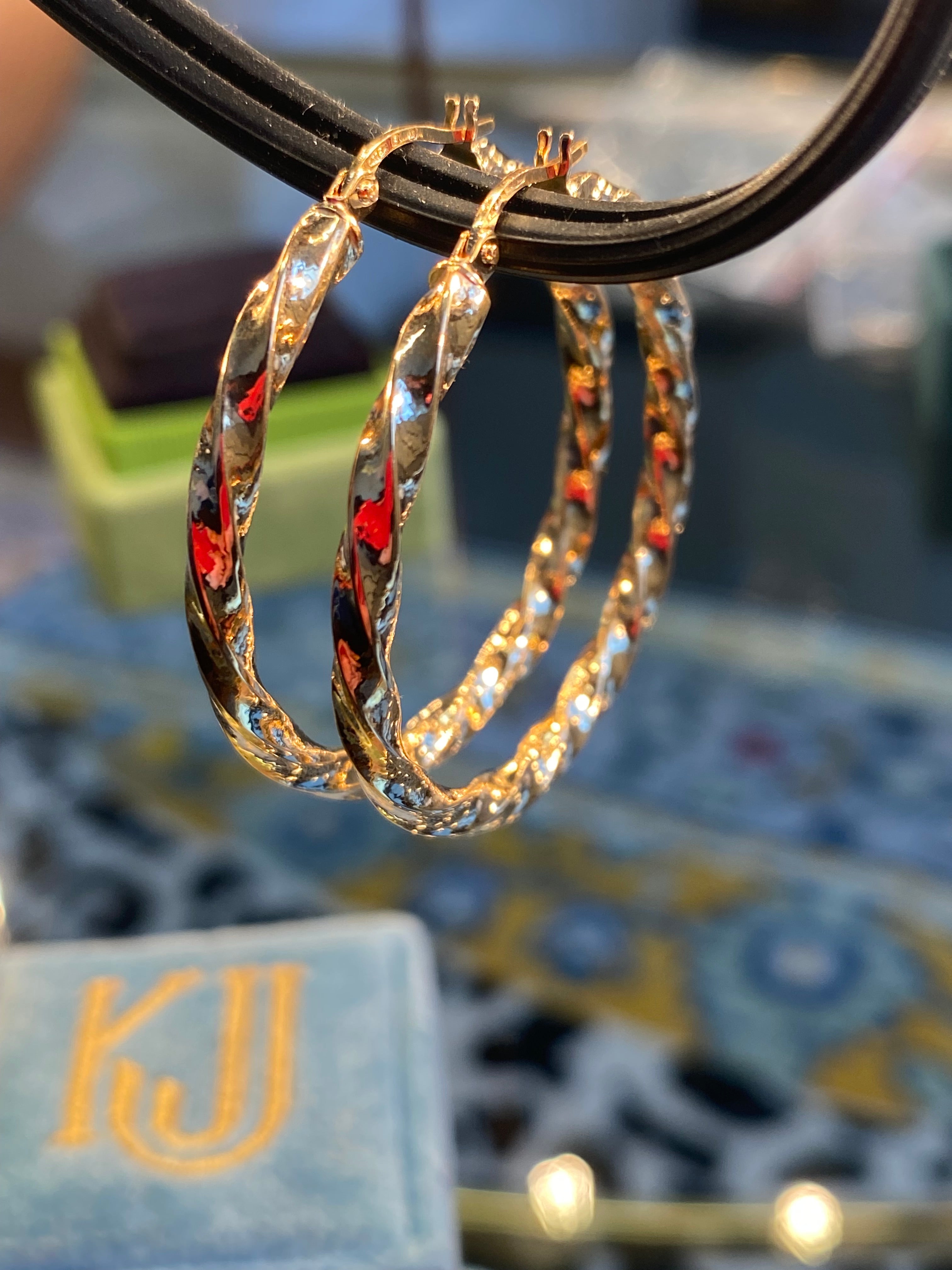 Statement 36mm Twist Hoop Earrings in 9ct Yellow Gold