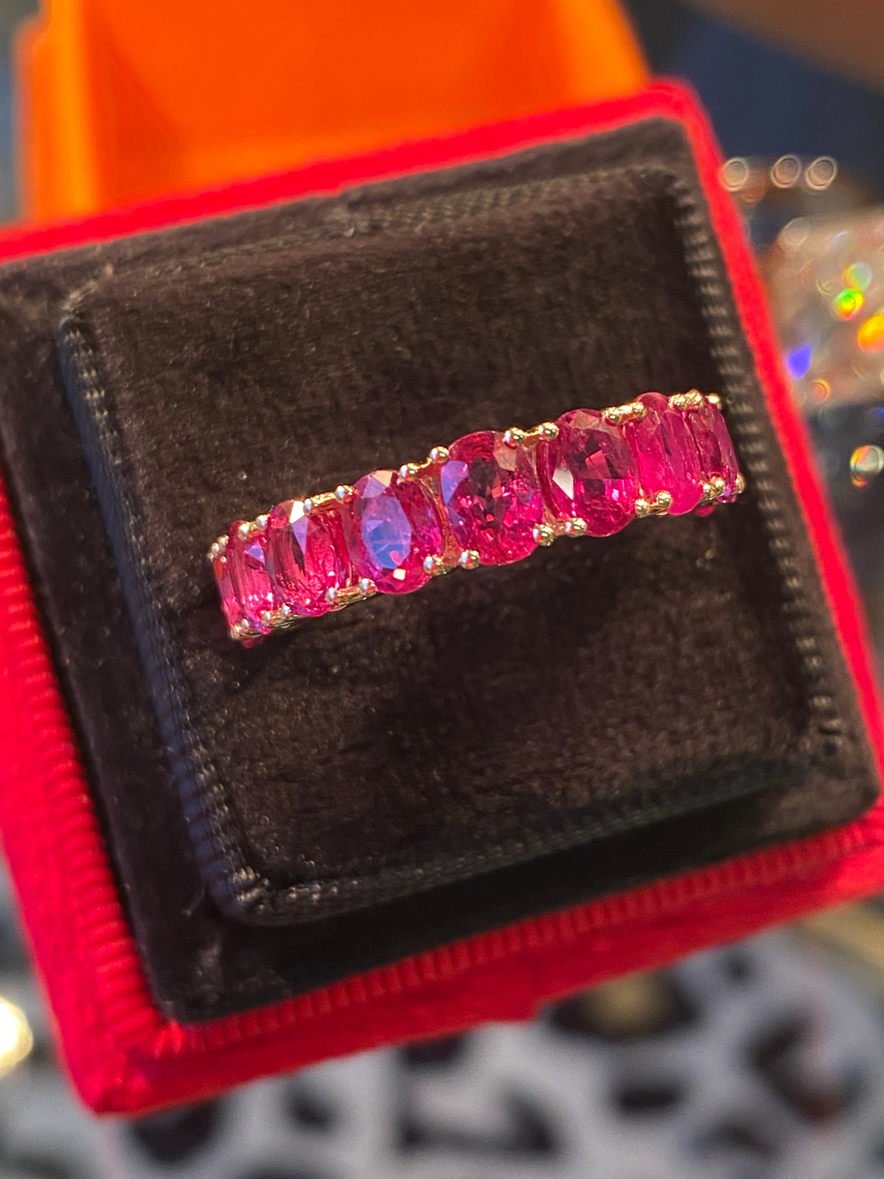 4.90 CTW Ruby Eternity Ring in 9ct Yellow Gold