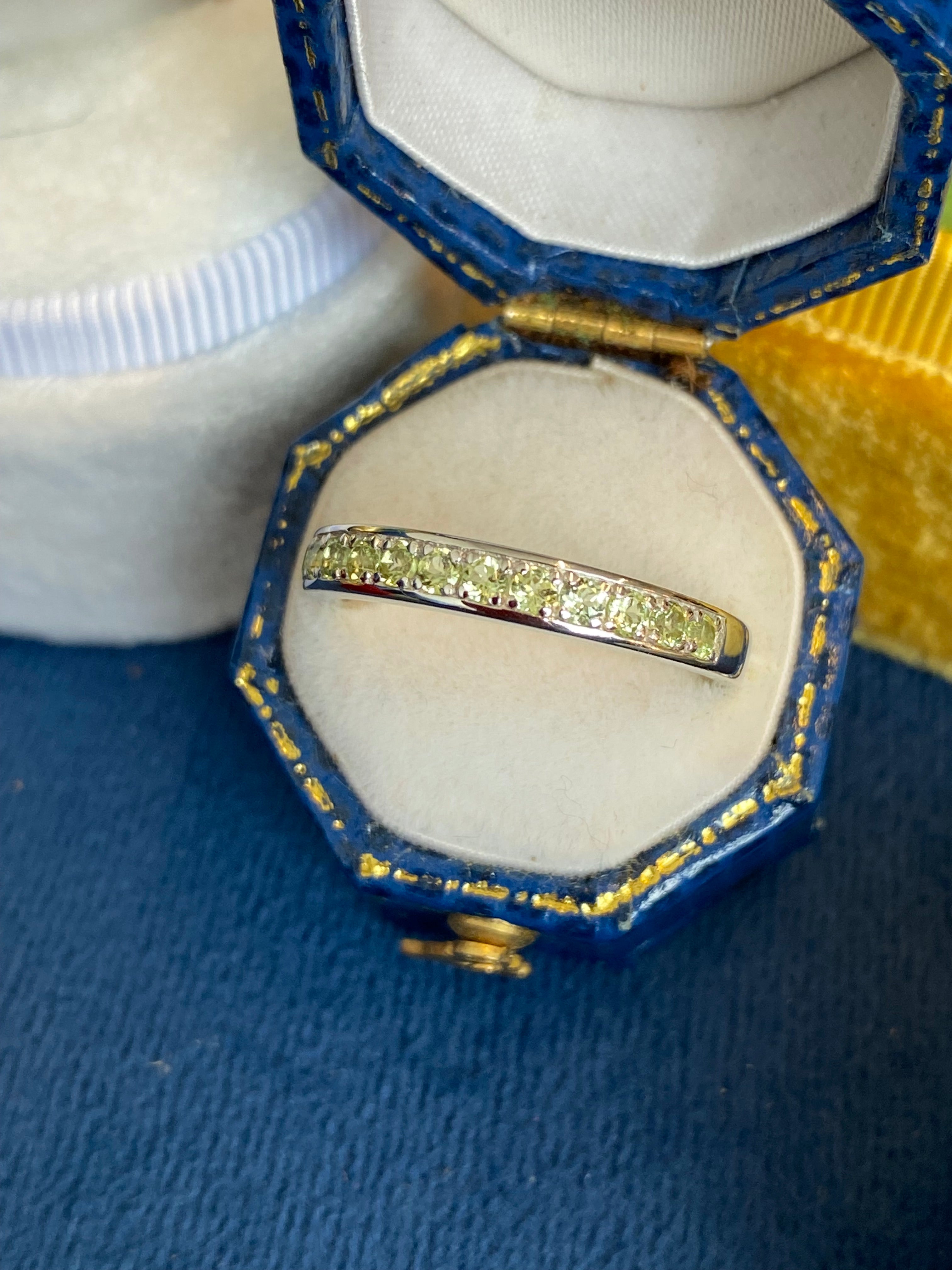 0.50ctw Peridot Eternity Stacking Ring in Sterling Silver