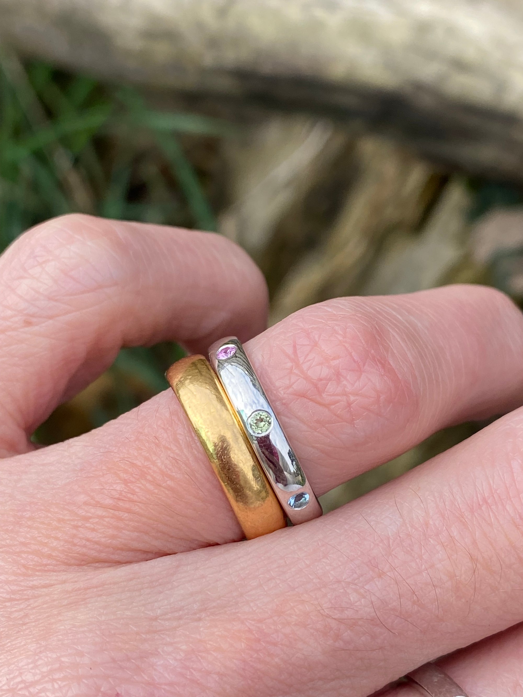 0.25ctw Rainbow Eternity Stacking Ring