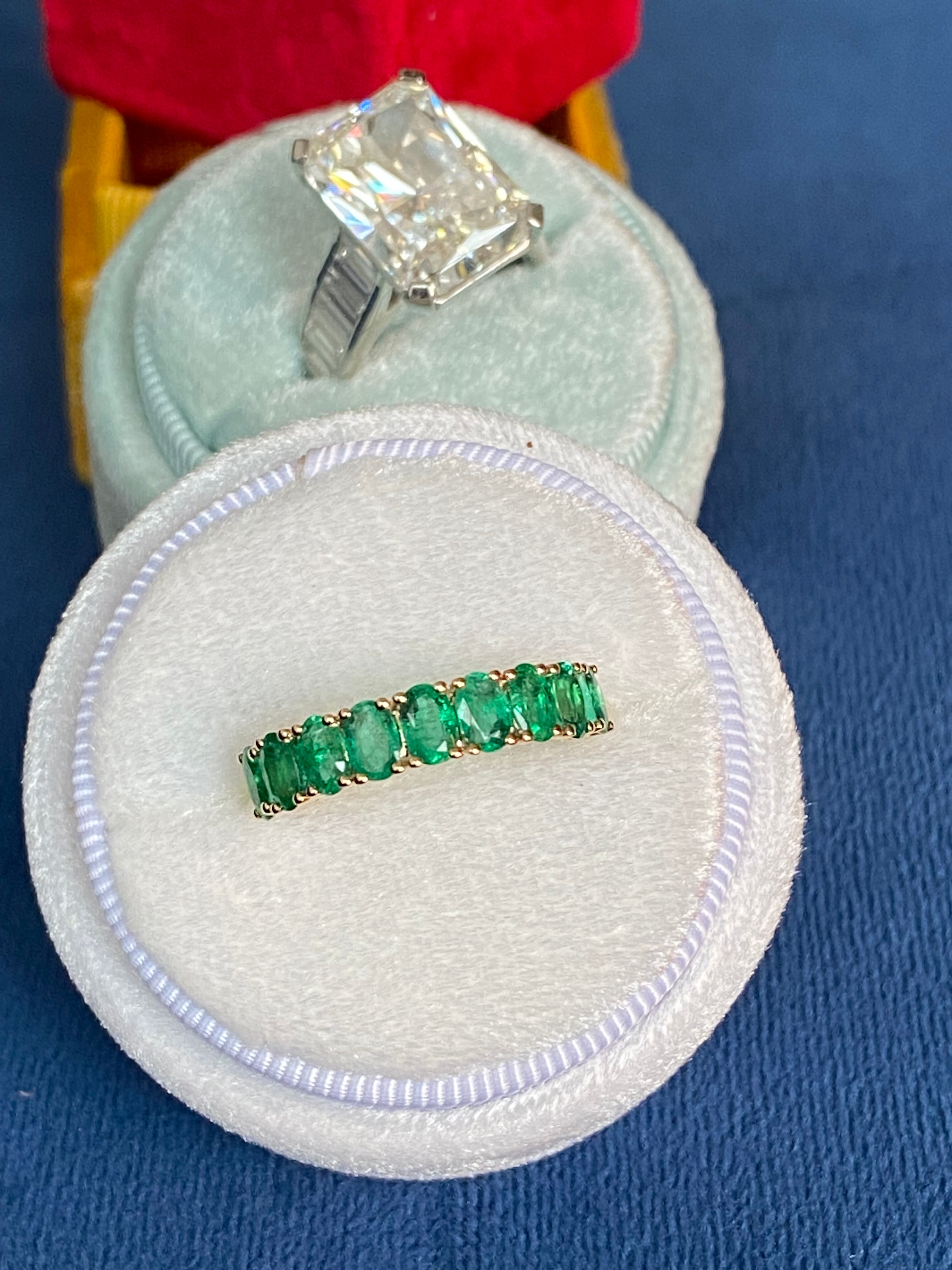 1.92 CTW Emerald Eternity Ring in 9ct Yellow Gold