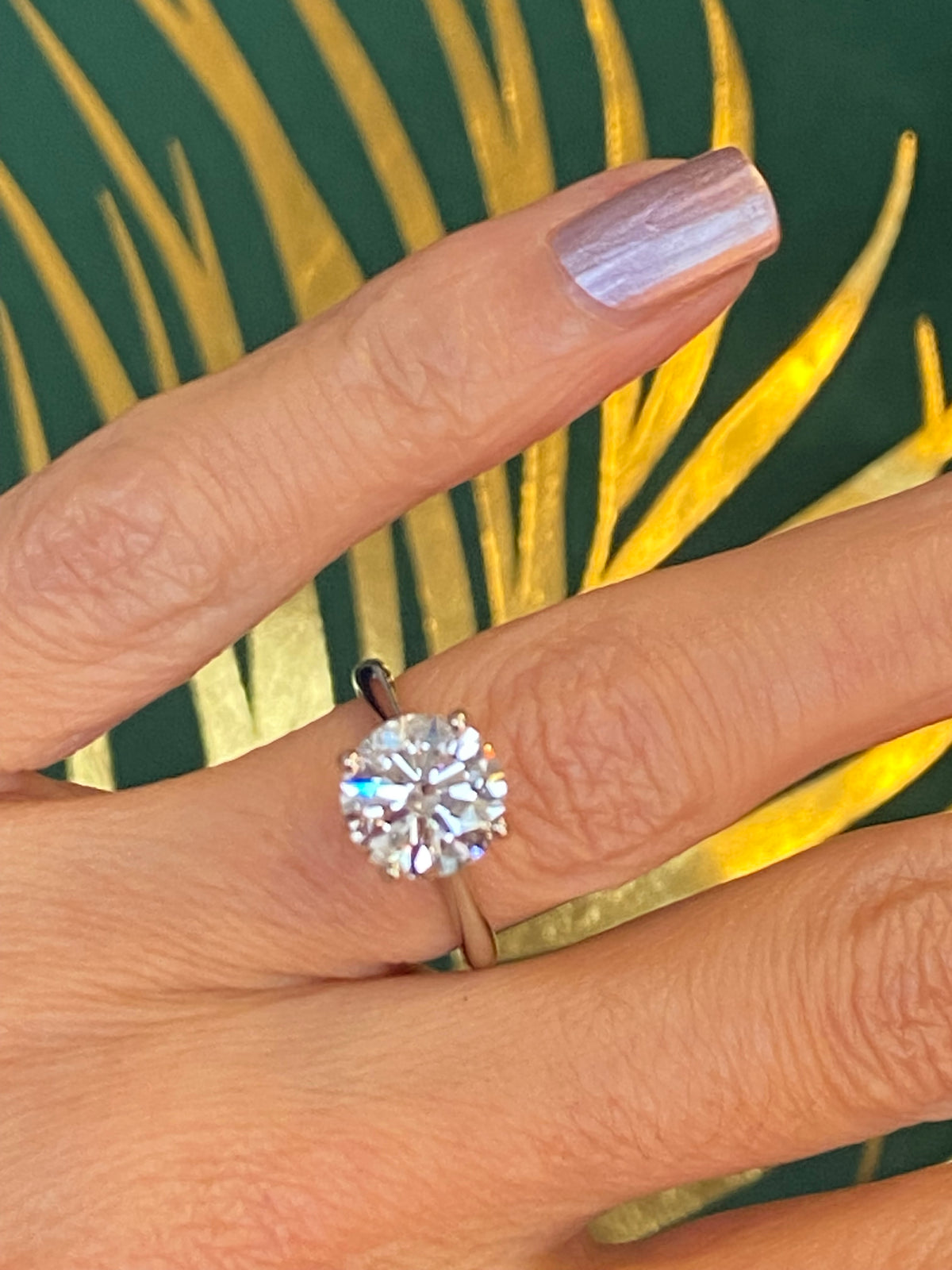 3.03 Carat Round Cut D Colour Lab Diamond Solitaire Engagement Ring in Platinum