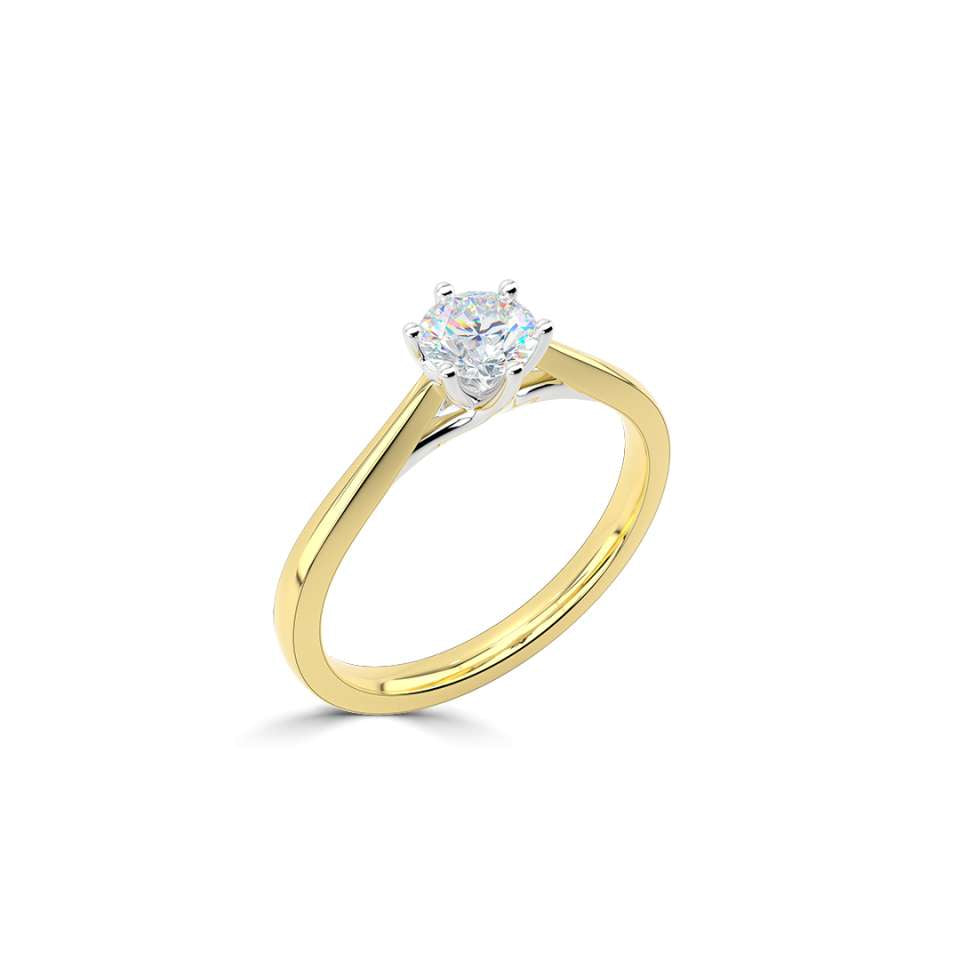 2.00 CT + Round Brilliant Lab Grown Diamond Six Claw Solitaire Engagement Ring, at Least F Colour / VVS Clarity