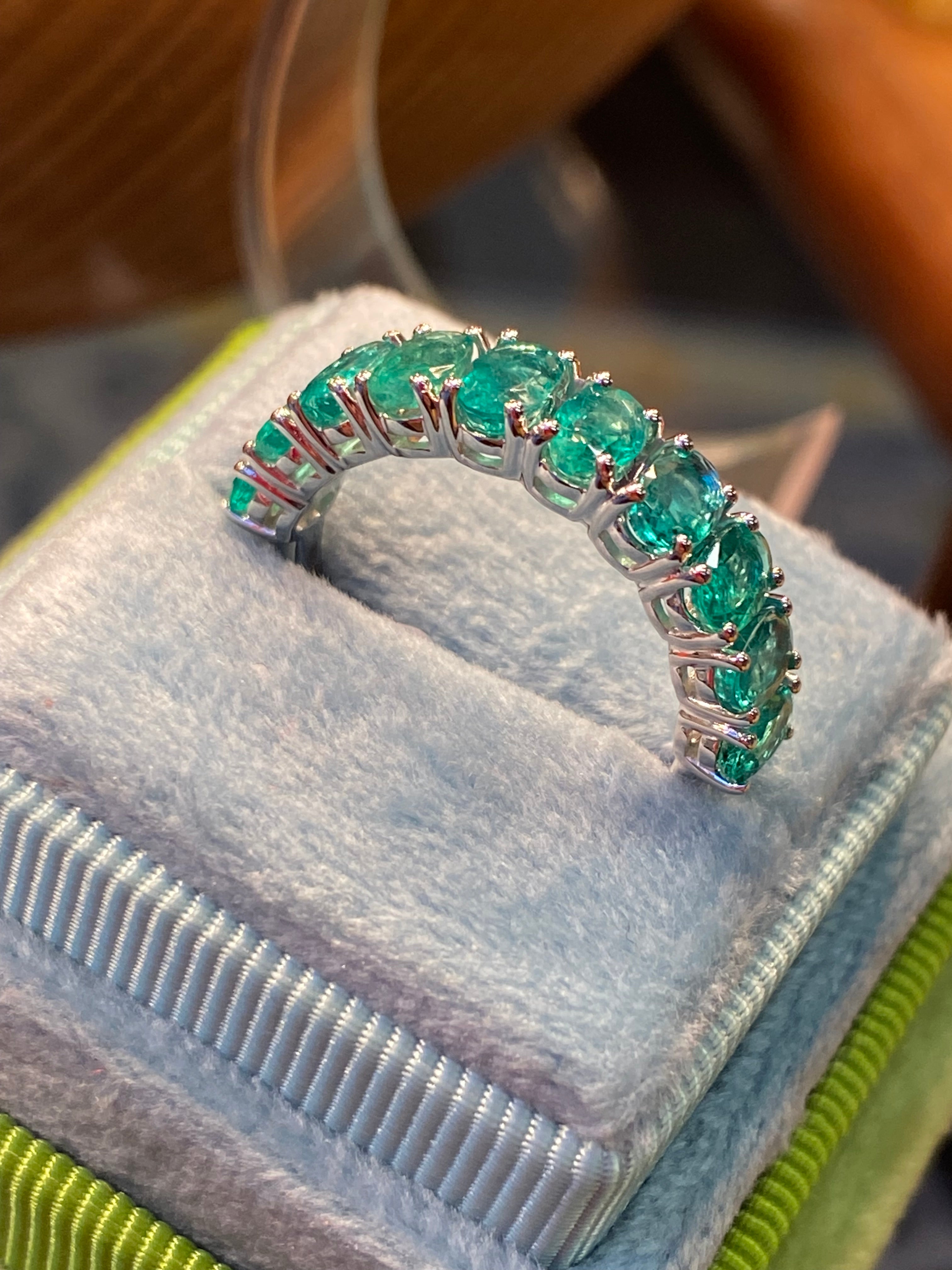 2.34 CTW Emerald Eternity Ring in 9ct White Gold