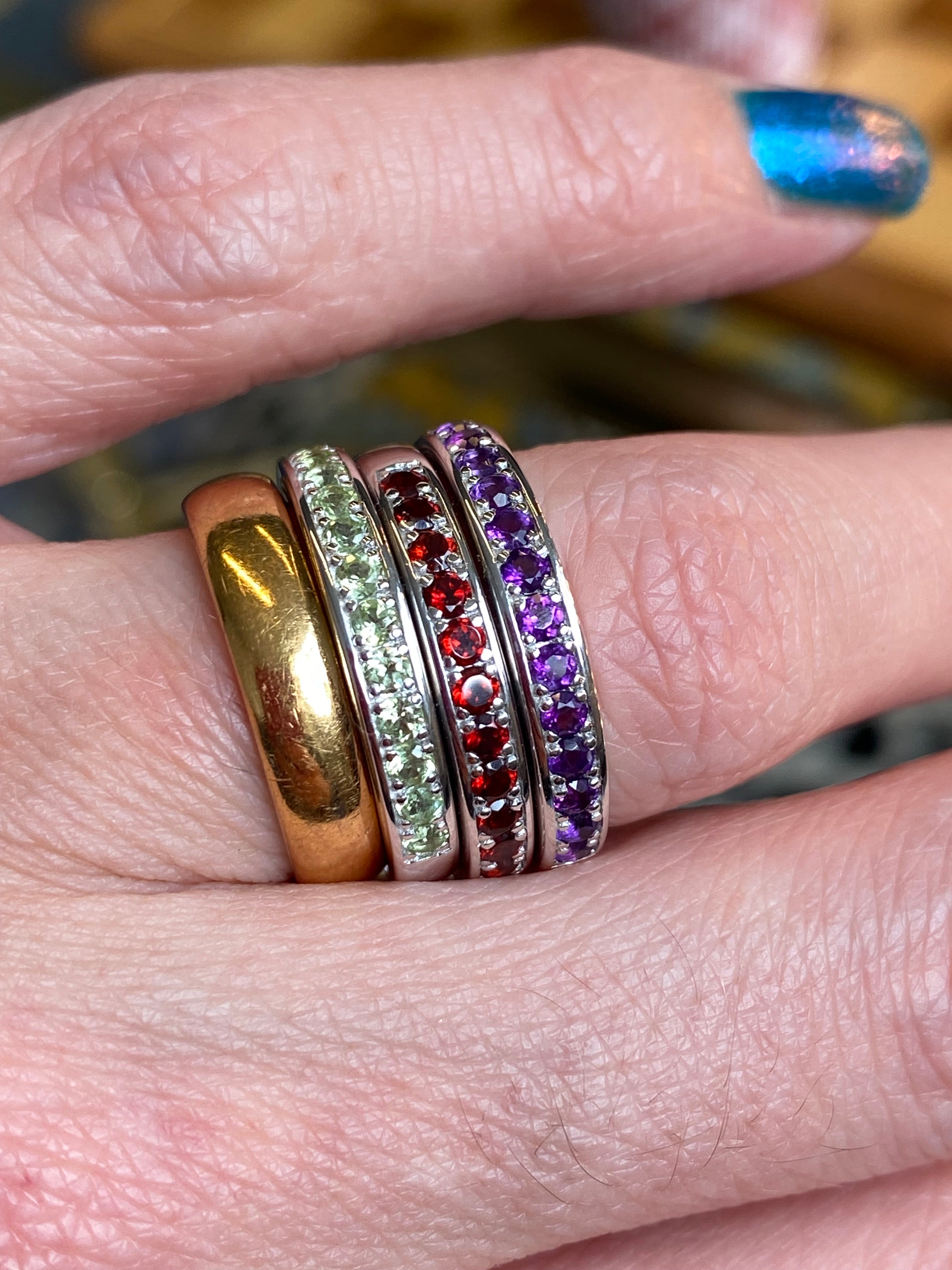 0.50ctw Amethyst Eternity Stacking Ring in Sterling Silver