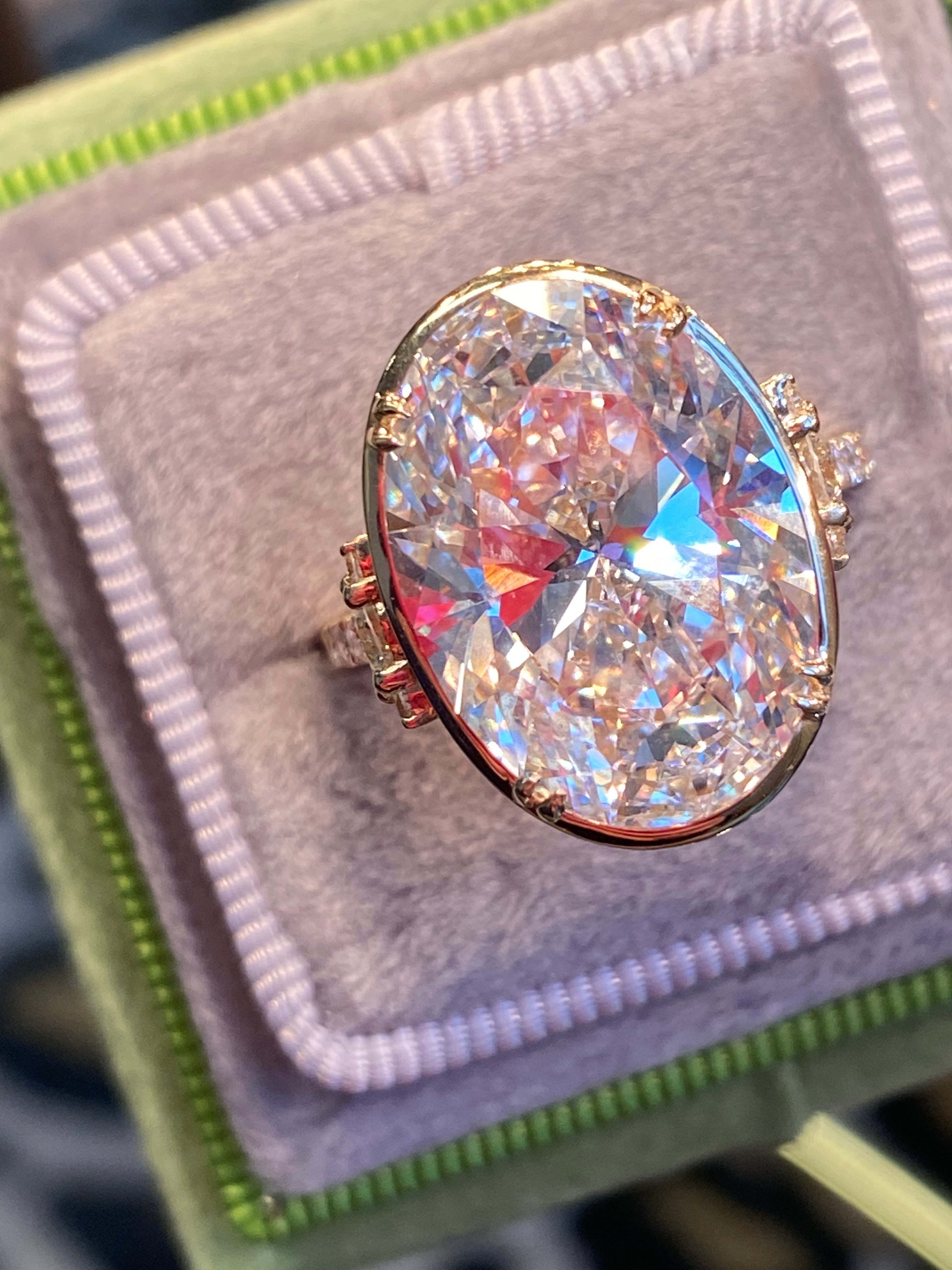 10.04 Carat Oval Cut Lab Diamond Solitaire Engagement Ring in 18ct Yellow Gold