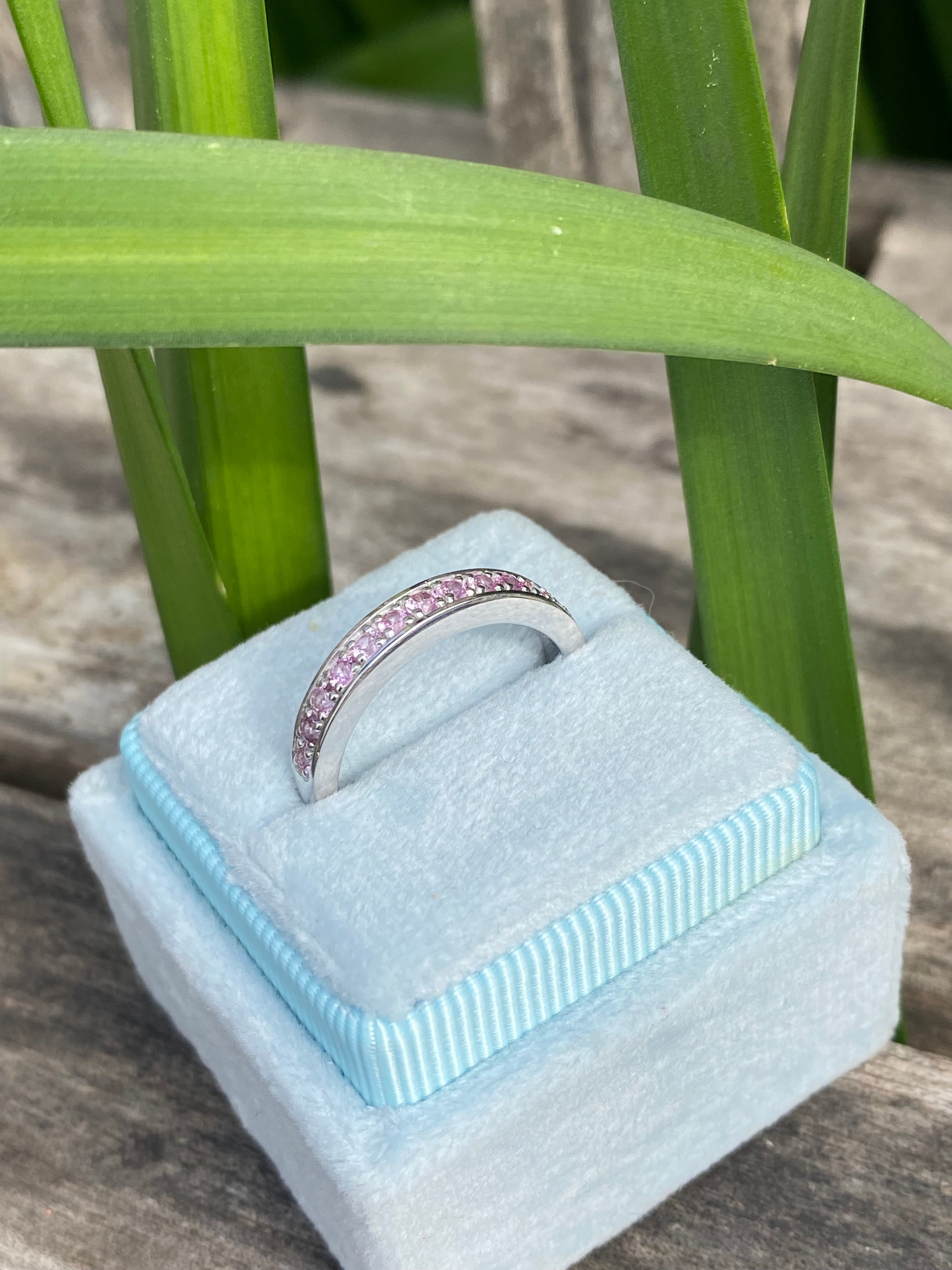 0.50ctw Baby Pink Sapphire Eternity Stacking Ring