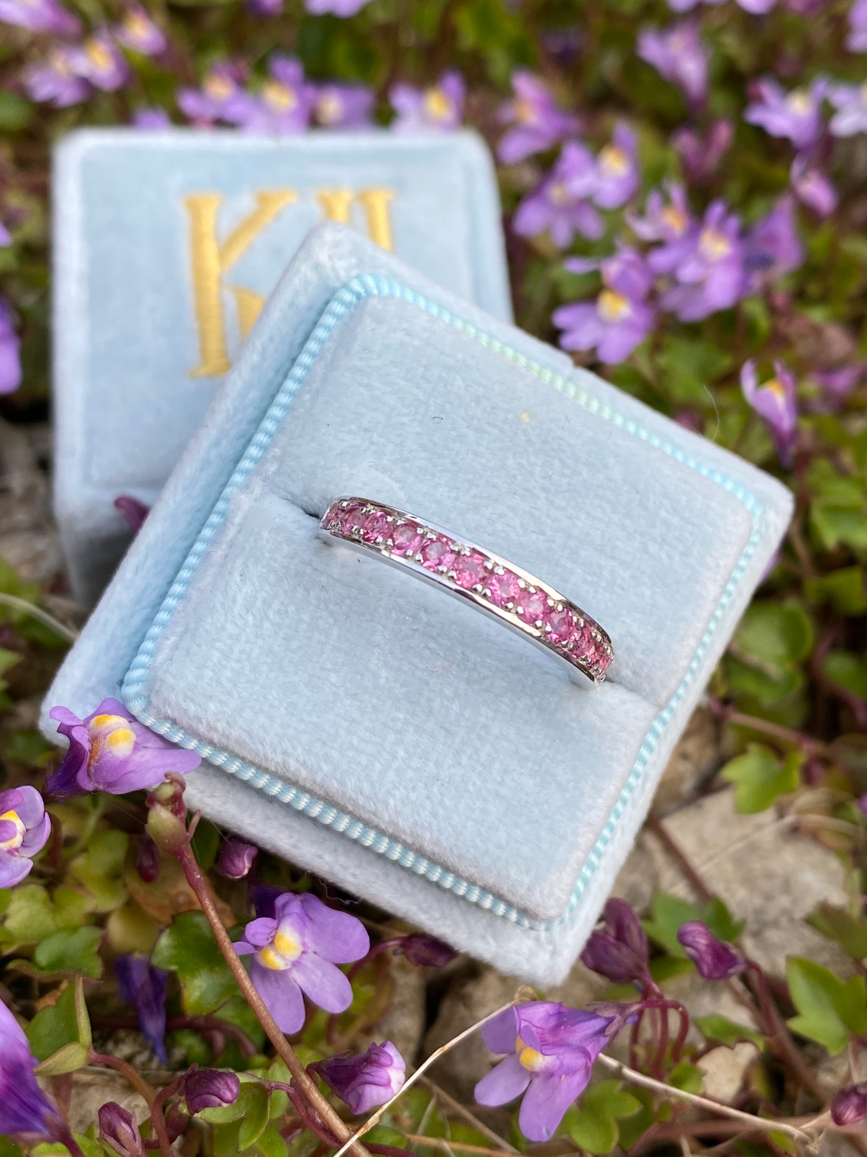 0.50ctw Pink Tourmaline Eternity Stacking Ring